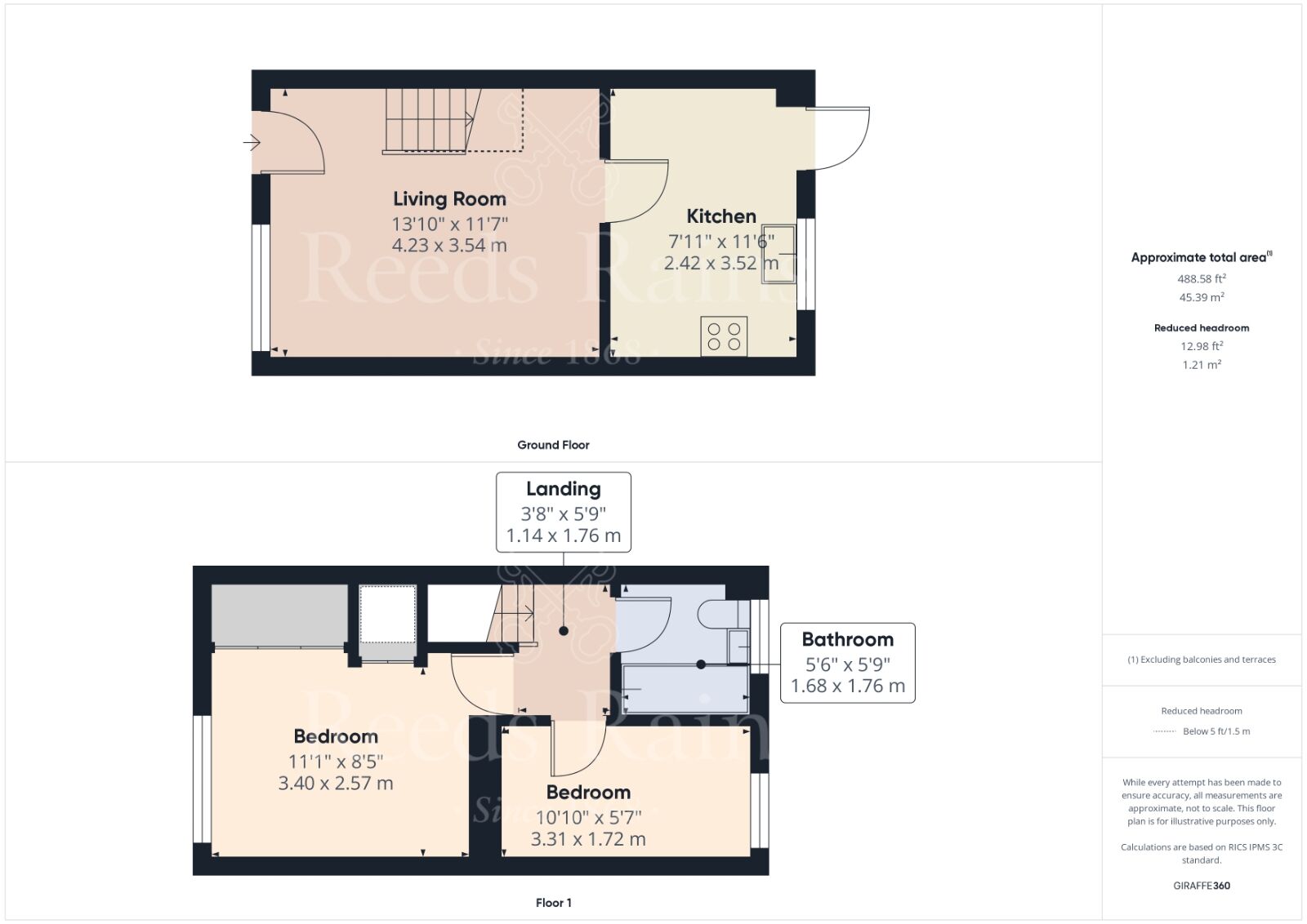 Floorplan of 2 bedroom End Terrace House for sale, Brewers Field, Wilmington, Kent, DA2