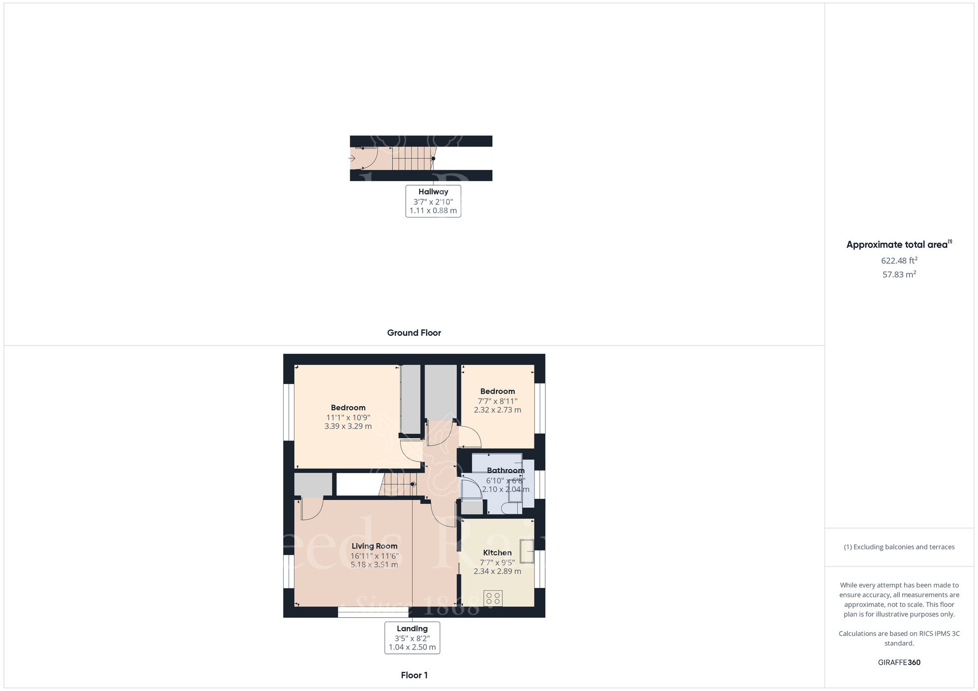 Floorplan of 2 bedroom Flat to rent, Barton Road, Sutton At Hone, Kent, DA4