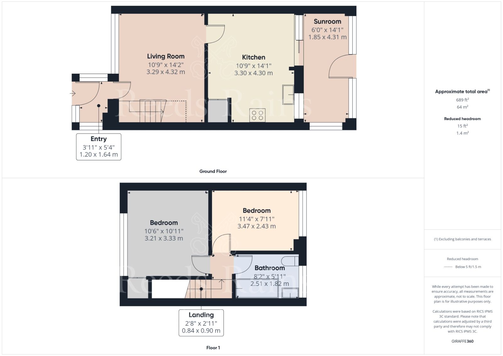Floorplan of 2 bedroom End Terrace House for sale, Rutland Close, Dartford, Kent, DA1
