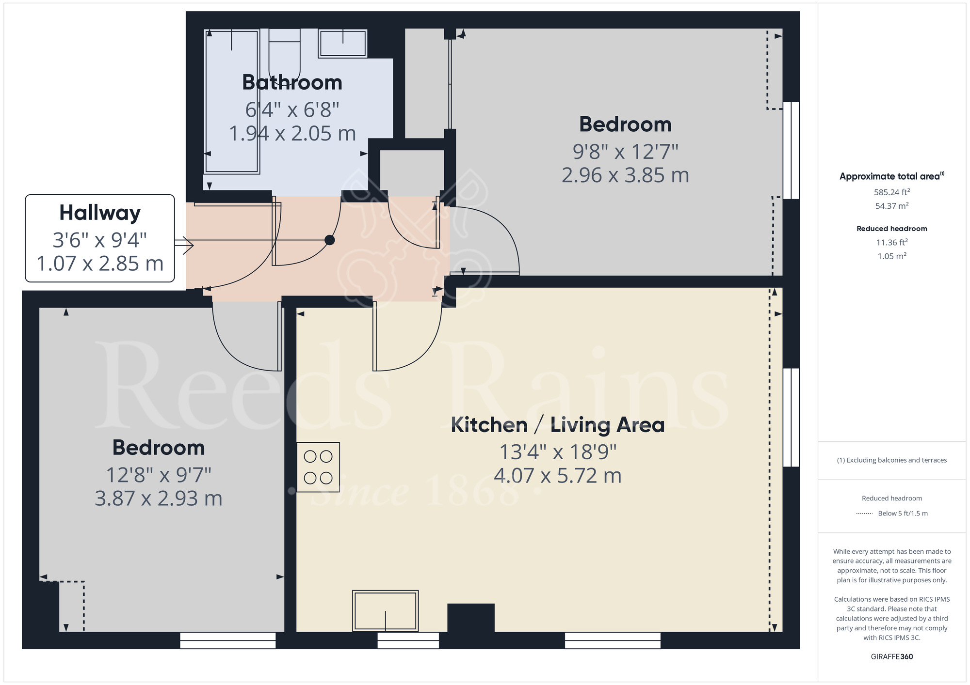 Floorplan of 2 bedroom  Flat for sale, Church Walk, Wilmington, Kent, DA2