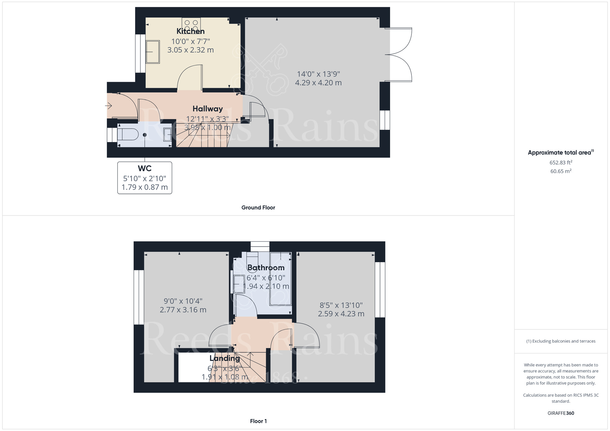Floorplan of 2 bedroom End Terrace House to rent, Dover Road, Northfleet, Kent, DA11