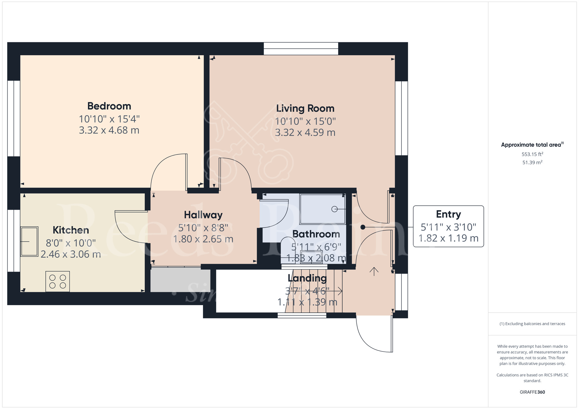 Floorplan of 1 bedroom  Flat to rent, Flat 2 Masterson House, South Darenth, Kent, DA4