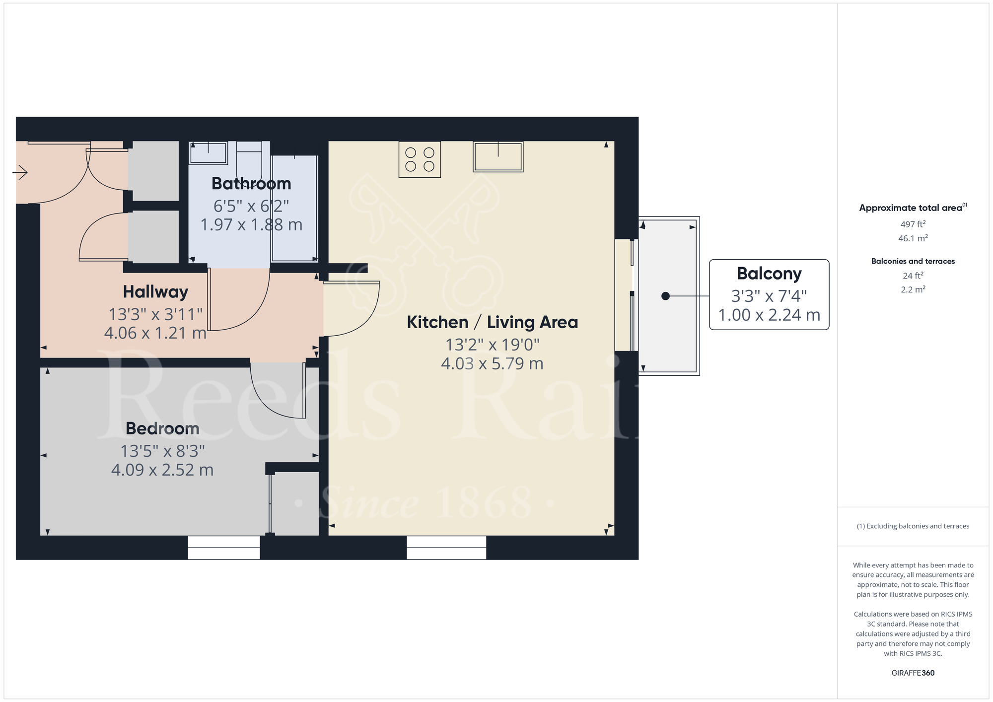 Floorplan of 1 bedroom  Flat to rent, Maplehurst Close, Dartford, Kent, DA2