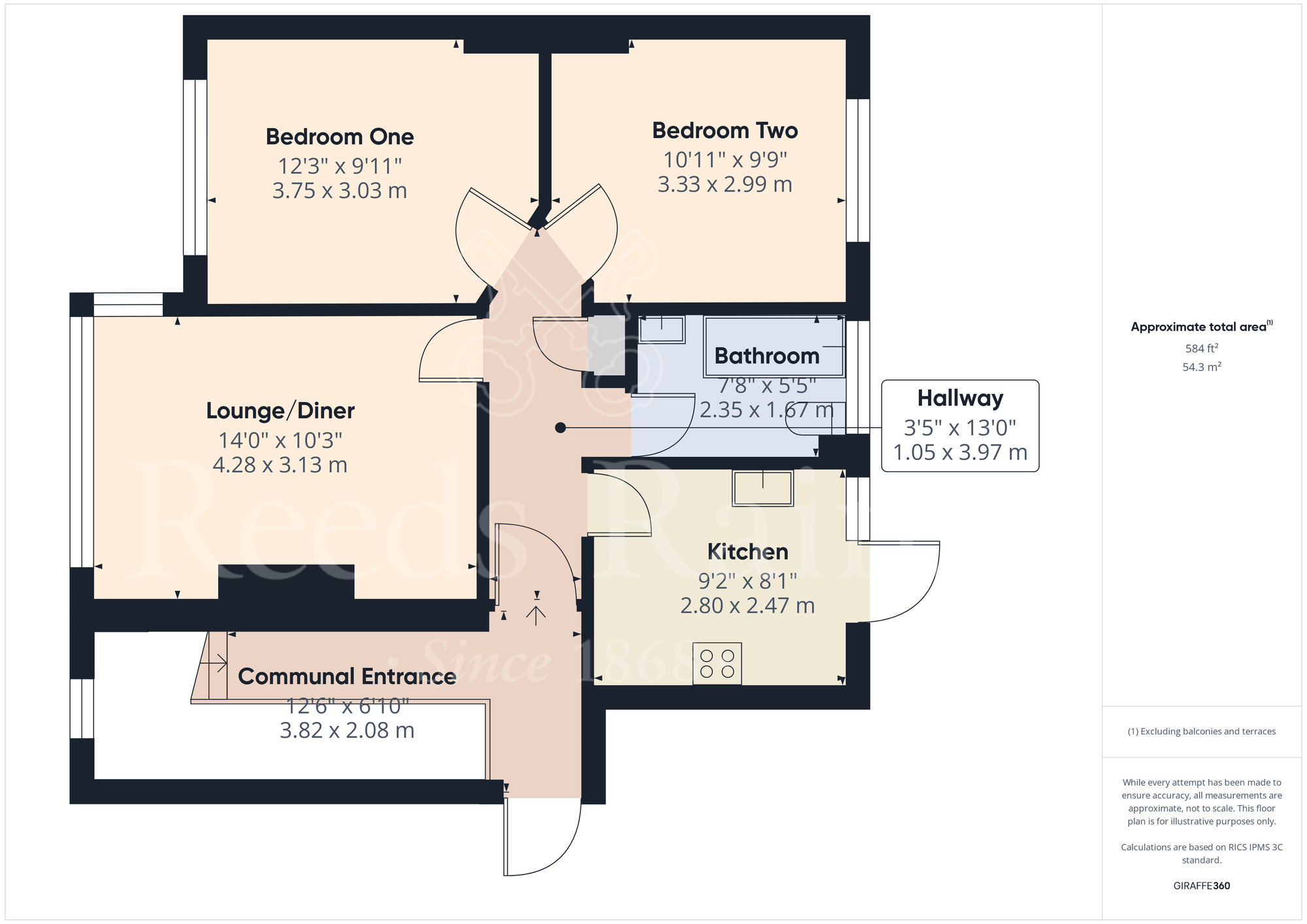 Floorplan of 2 bedroom  Flat for sale, Spring Vale South, Dartford, Kent, DA1