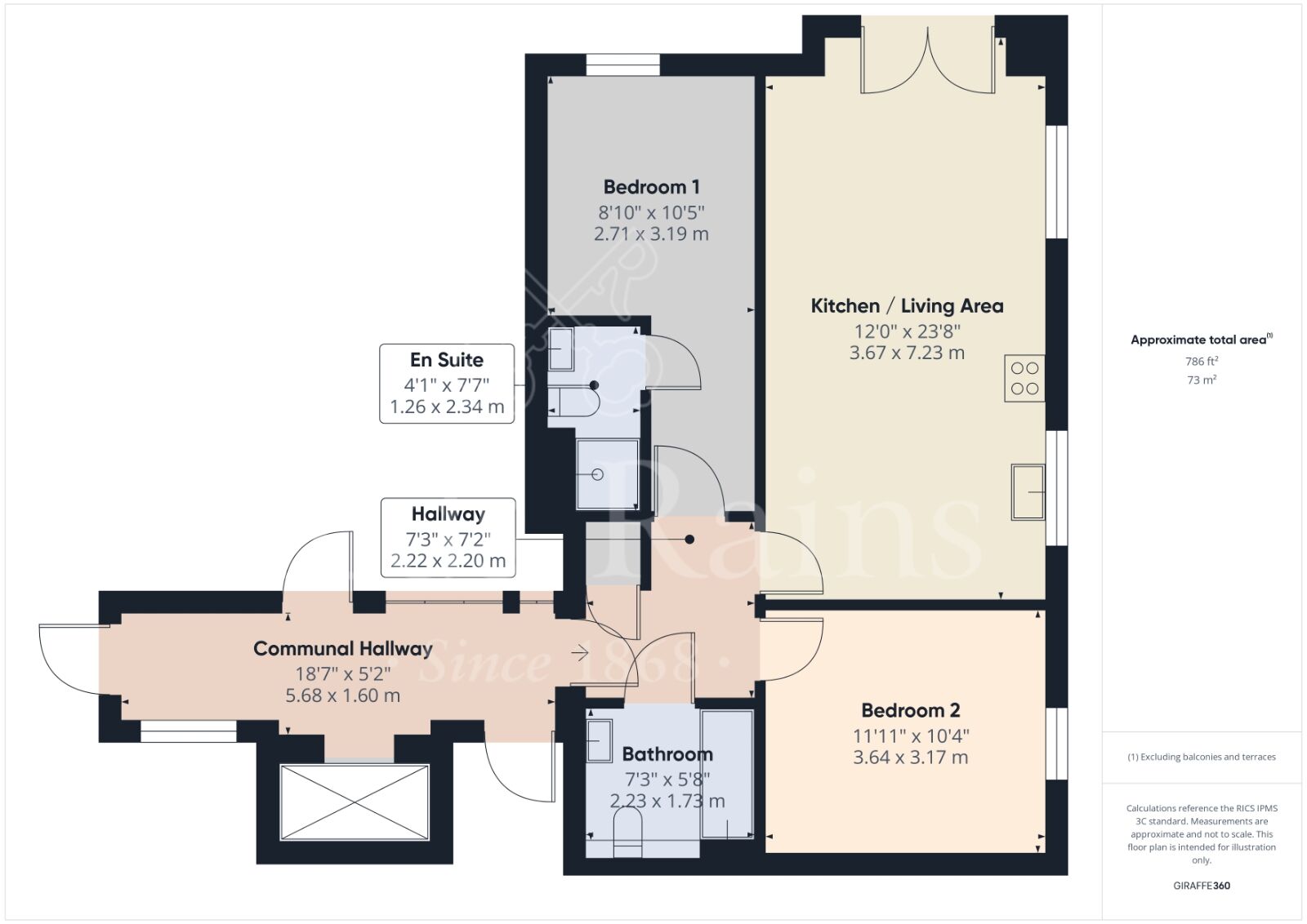 Floorplan of 2 bedroom  Flat for sale, Sympathy Vale, Dartford, Kent, DA1