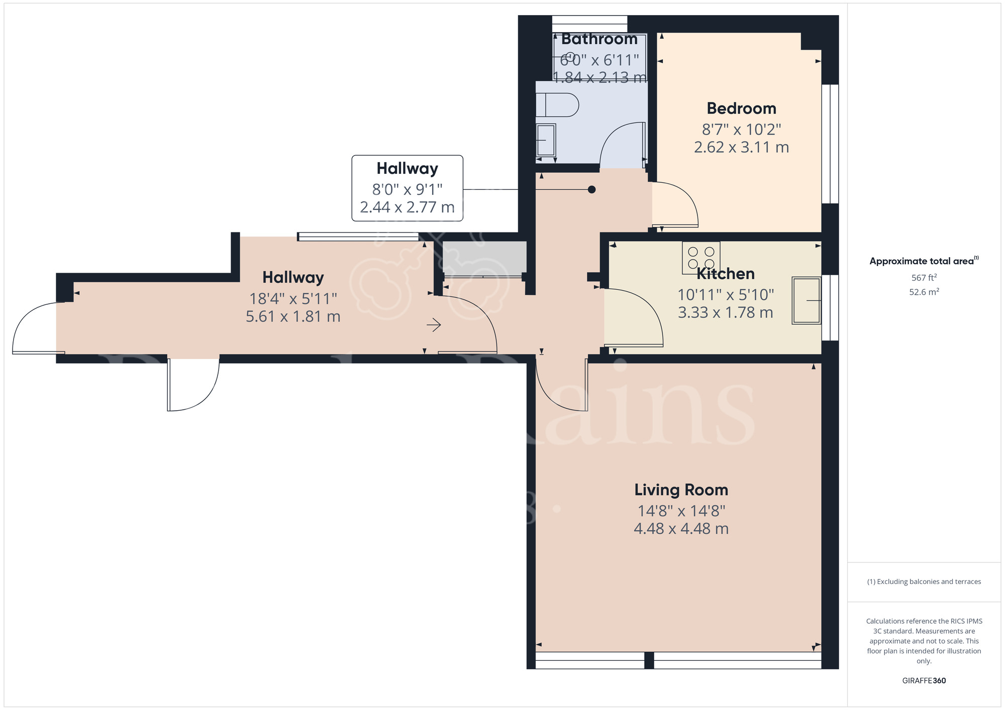 Floorplan of 1 bedroom  Flat to rent, Gorringe Avenue, South Darenth, Kent, DA4