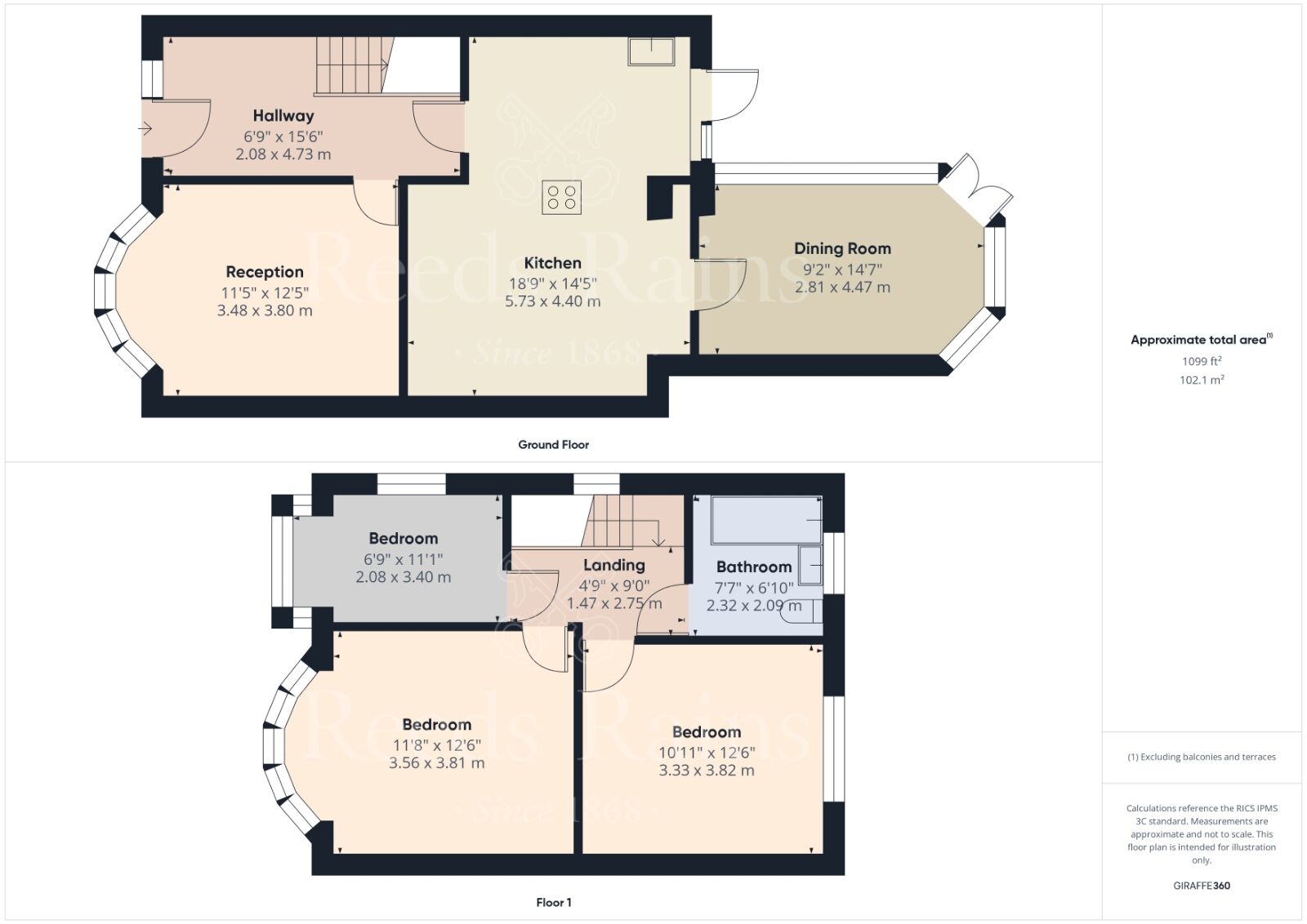 Floorplan of 3 bedroom Semi Detached House for sale, Brent Lane, Dartford, Kent, DA1