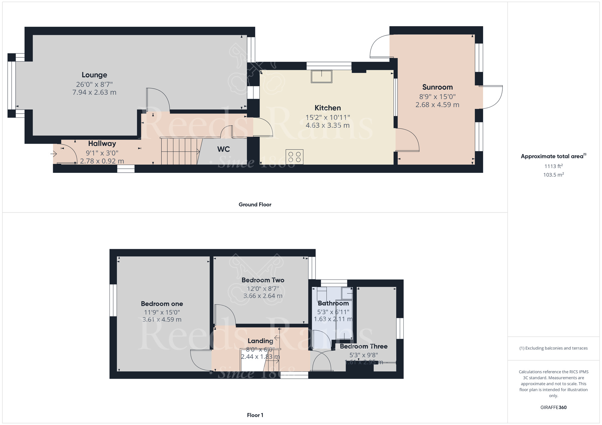 Floorplan of 3 bedroom Mid Terrace House to rent, Nelson Road, Dartford, Kent, DA1