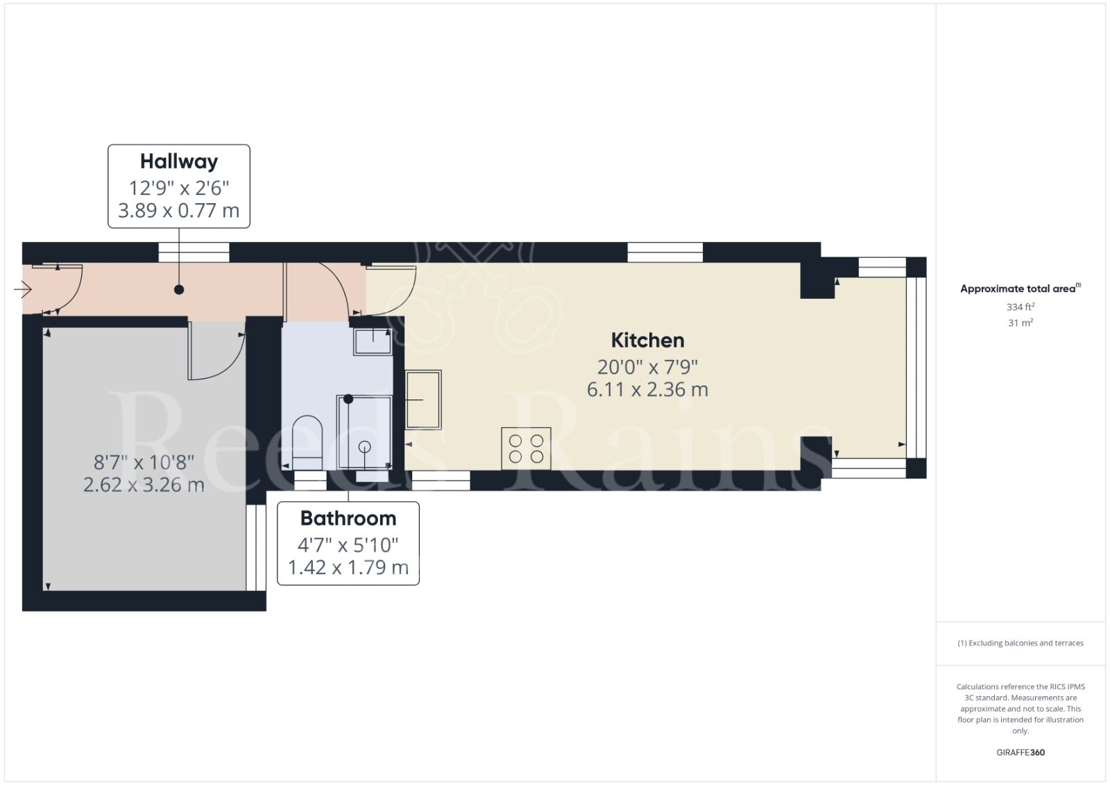 Floorplan of 1 bedroom  Flat to rent, Highfield Road, Dartford, Kent, DA1