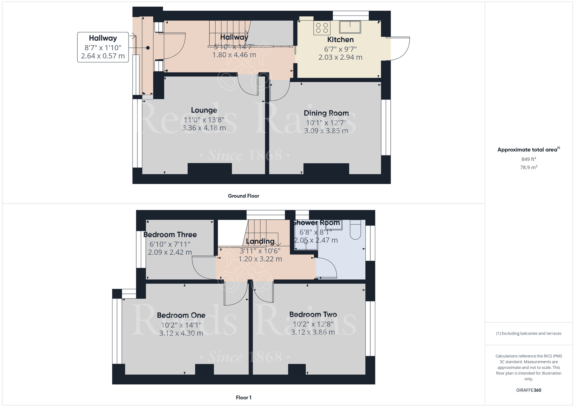 Floorplan of 3 bedroom Semi Detached House to rent, Bexley Close, Crayford, Dartford, DA1