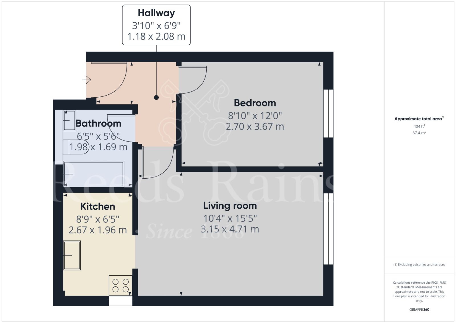 Floorplan of 1 bedroom  Flat for sale, St. Edmunds Road, Dartford, Kent, DA1