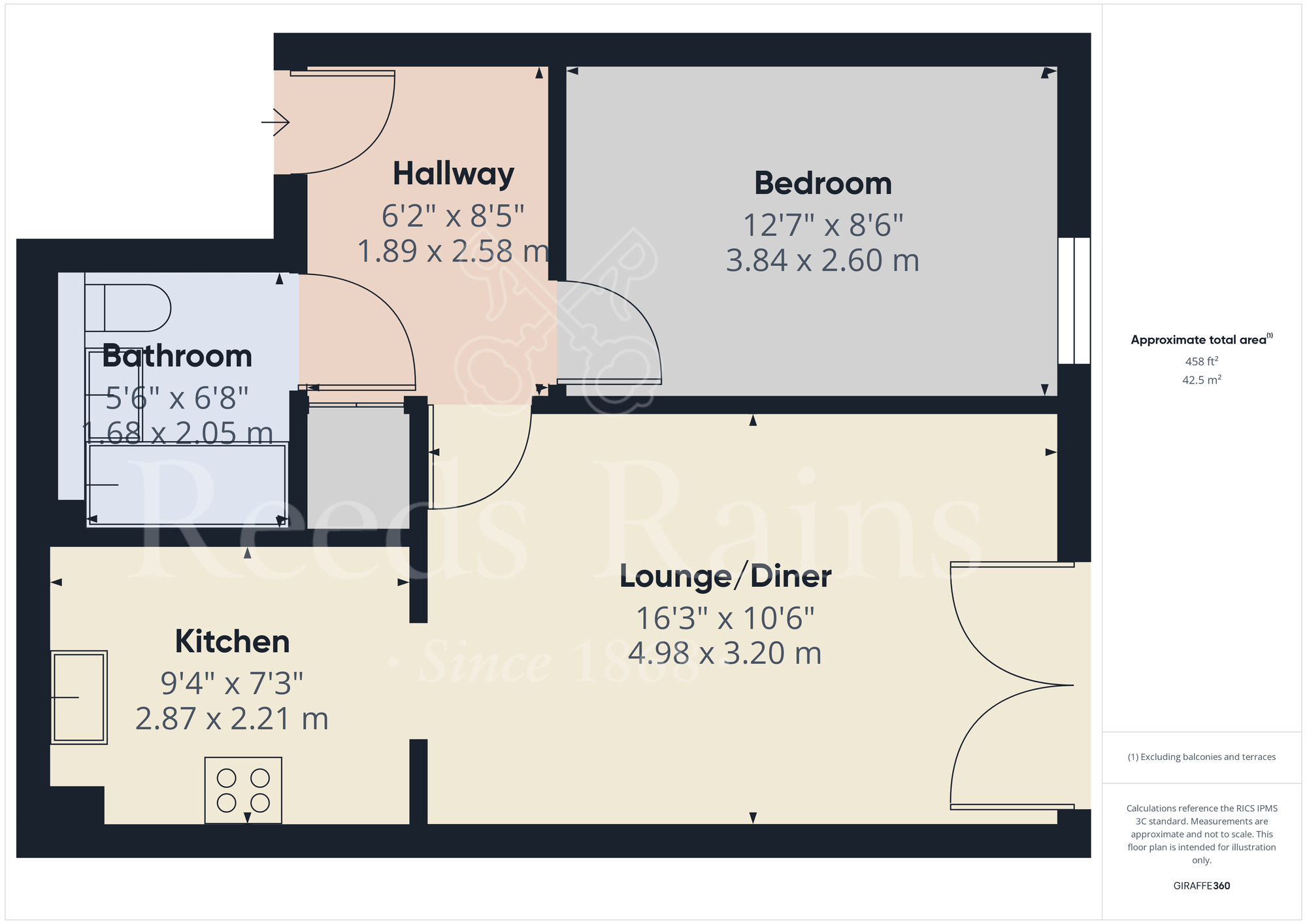 Floorplan of 1 bedroom  Flat to rent, Dunlop Close, Dartford, Kent, DA1