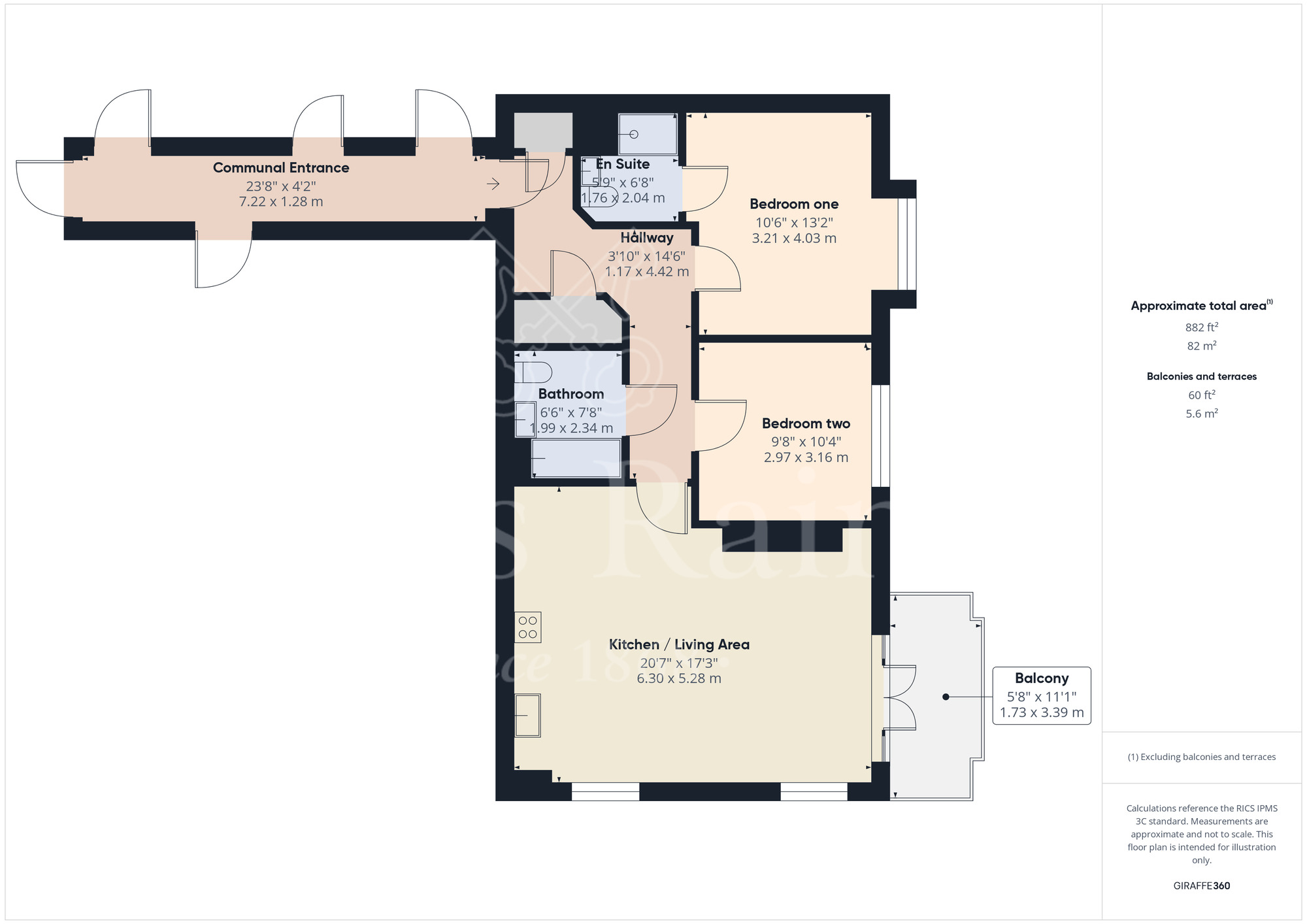 Floorplan of 2 bedroom  Flat for sale, Stone House Lane, Dartford, Kent, DA2