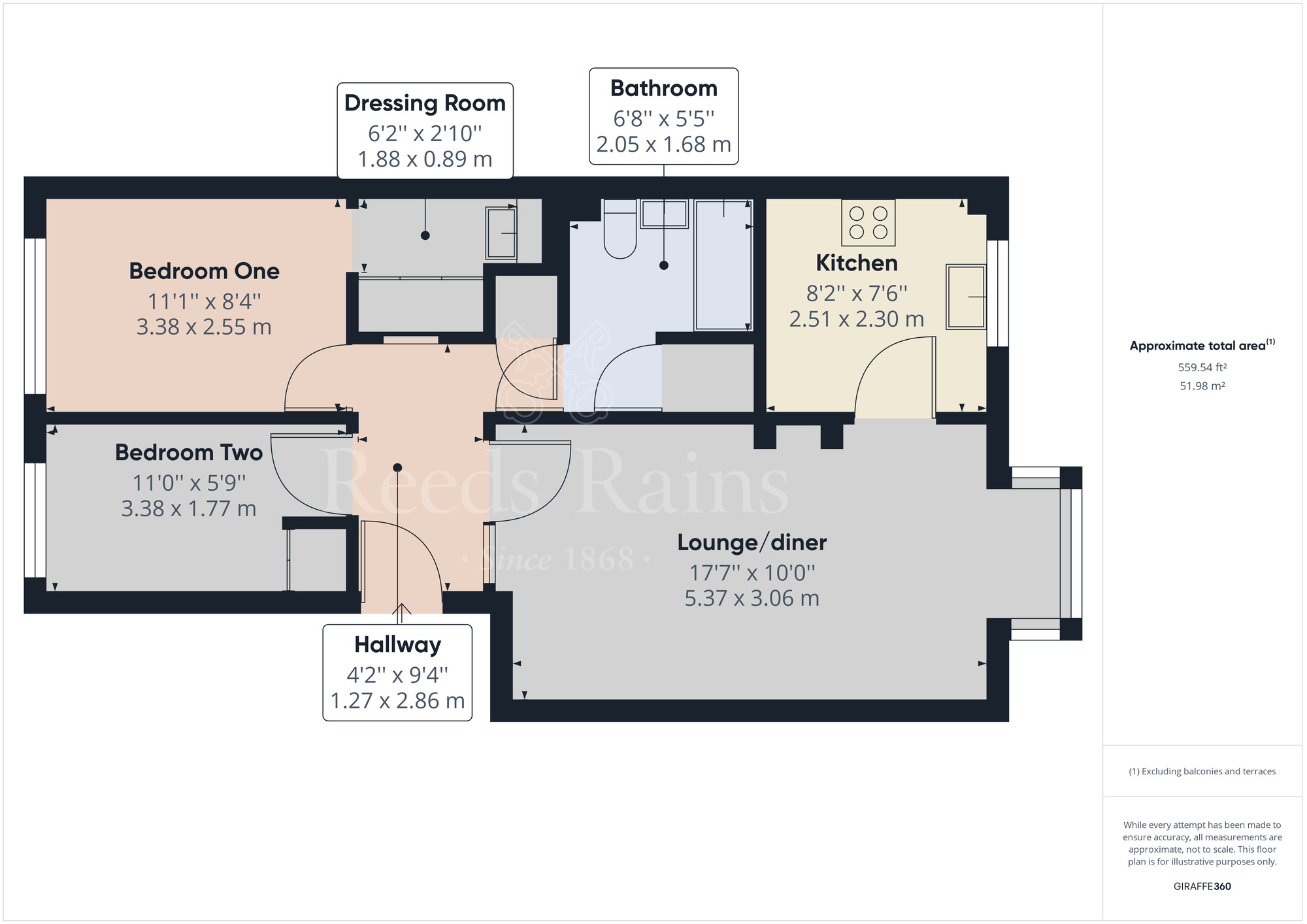 Floorplan of 2 bedroom Flat for sale, Bishops Court, Greenhithe, Kent, DA9