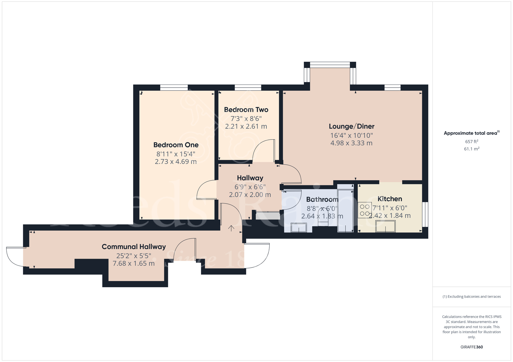 Floorplan of 2 bedroom  Flat for sale, Osbourne Road, Dartford, Kent, DA2