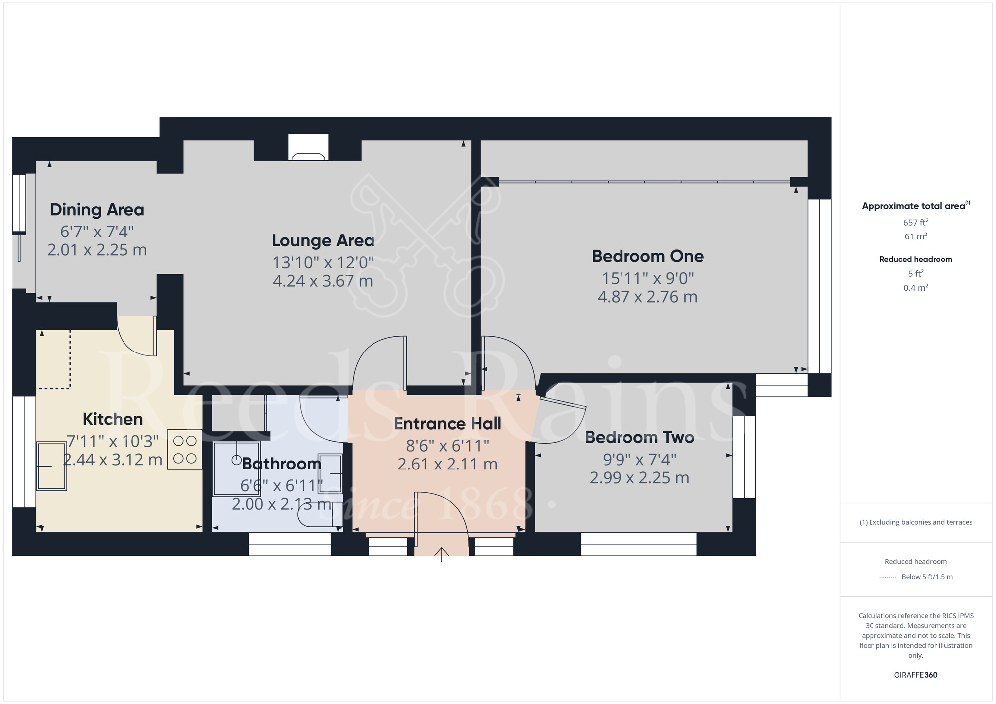 Floorplan of 2 bedroom  Flat for sale, Windsor Drive, Dartford, Kent, DA1