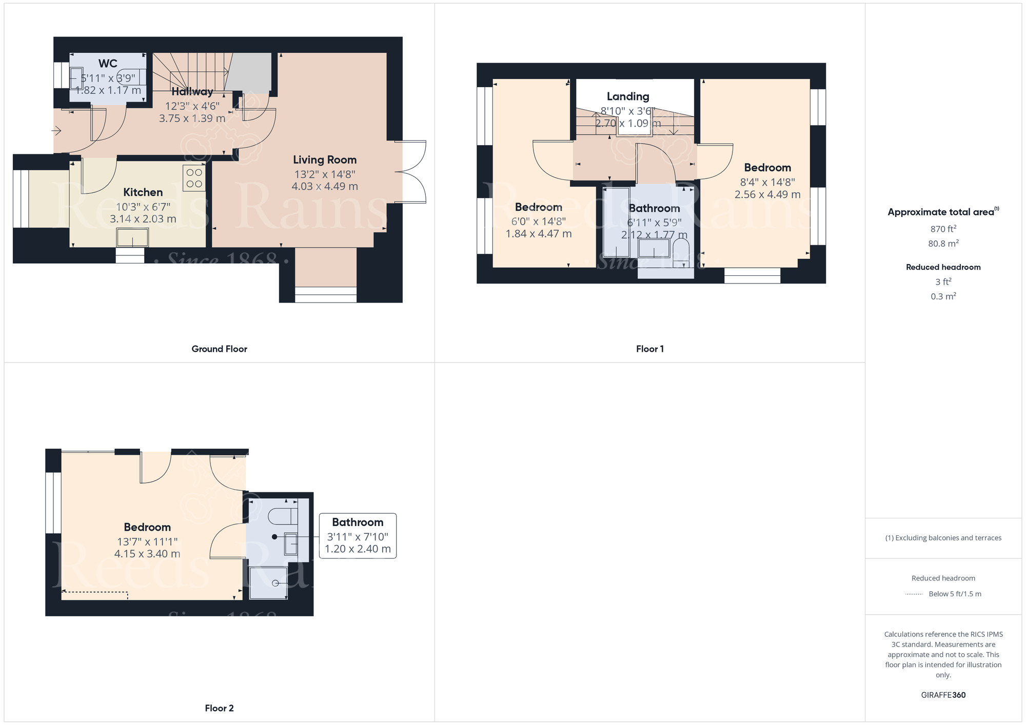 Floorplan of 3 bedroom Semi Detached House for sale, Martin Drive, Stone, Kent, DA2