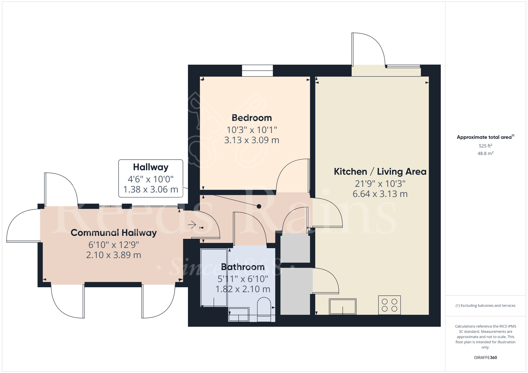 Floorplan of 1 bedroom  Flat for sale, Alcock Crescent, Crayford, Dartford, DA1