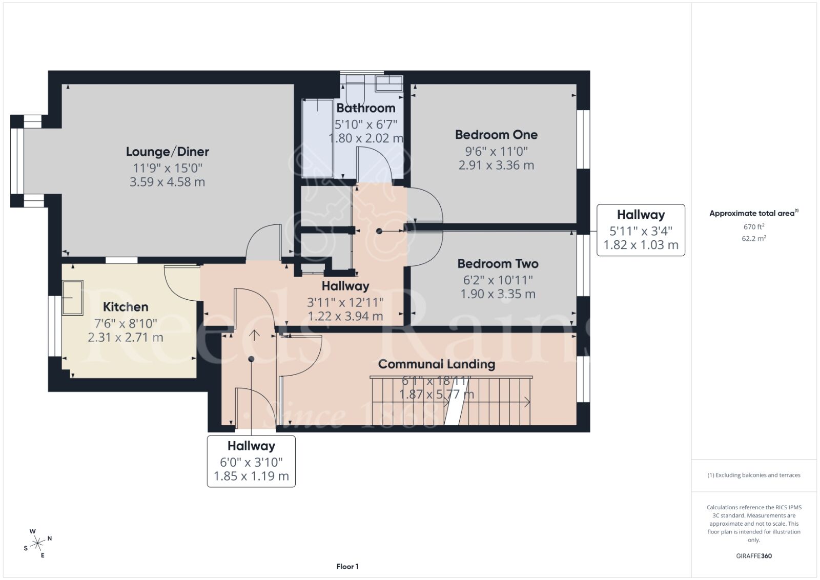 Floorplan of 2 bedroom Flat to rent, Taylors Close, Sidcup, DA14