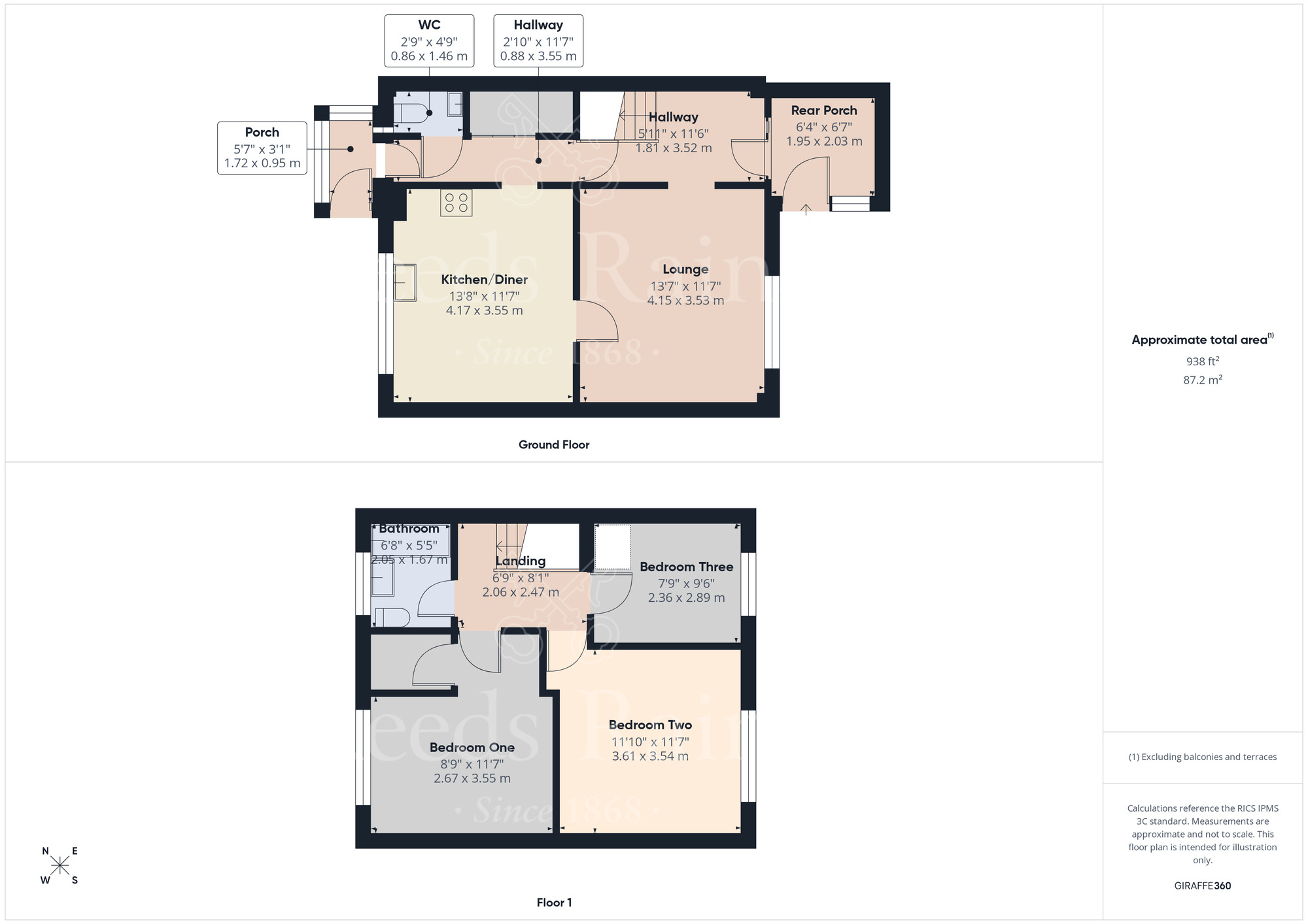 Floorplan of 3 bedroom End Terrace House to rent, Sheldwich Close, Ashford, Kent, TN23
