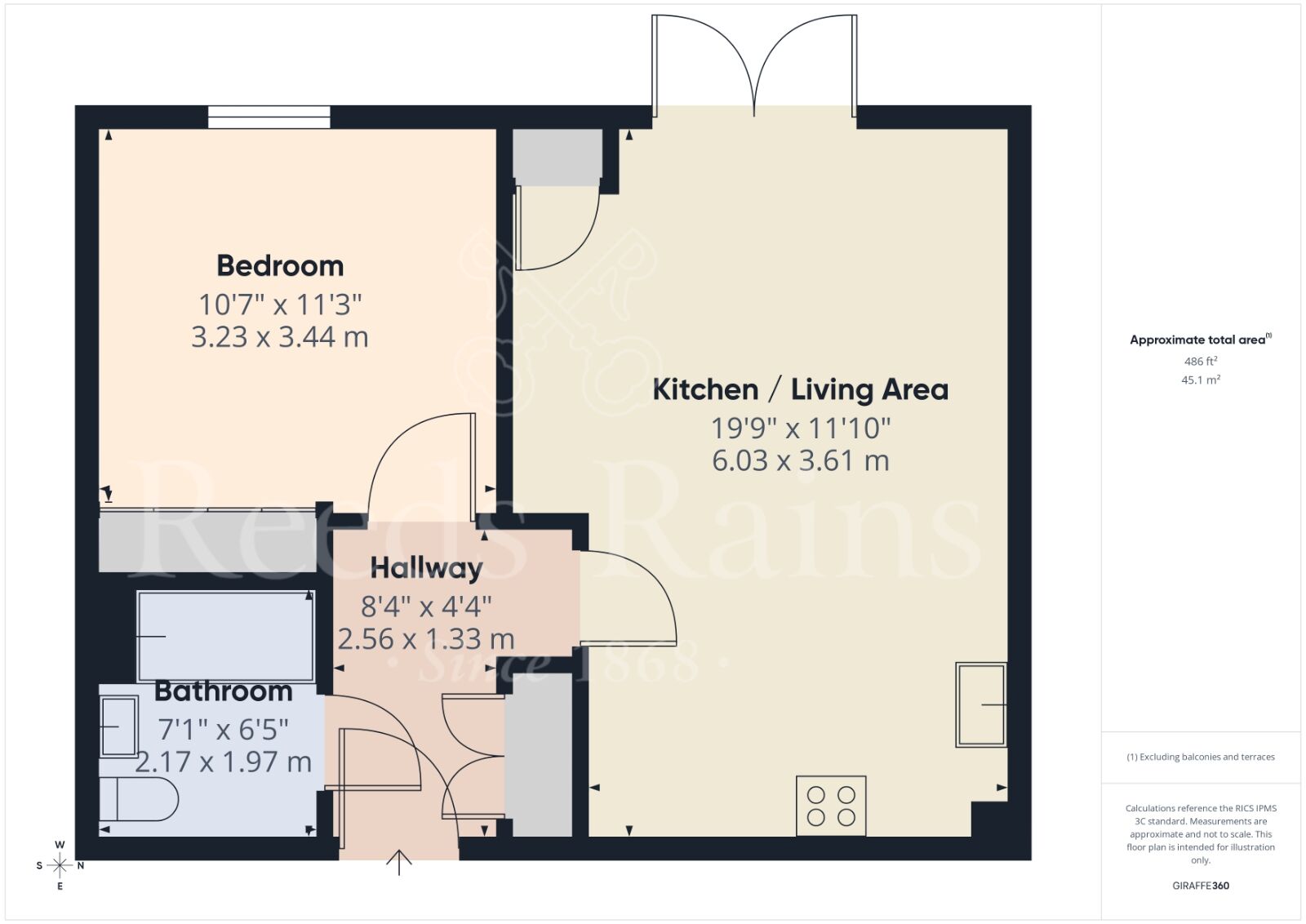 Floorplan of 1 bedroom Flat for sale, Temple Hill, Kent, DA1