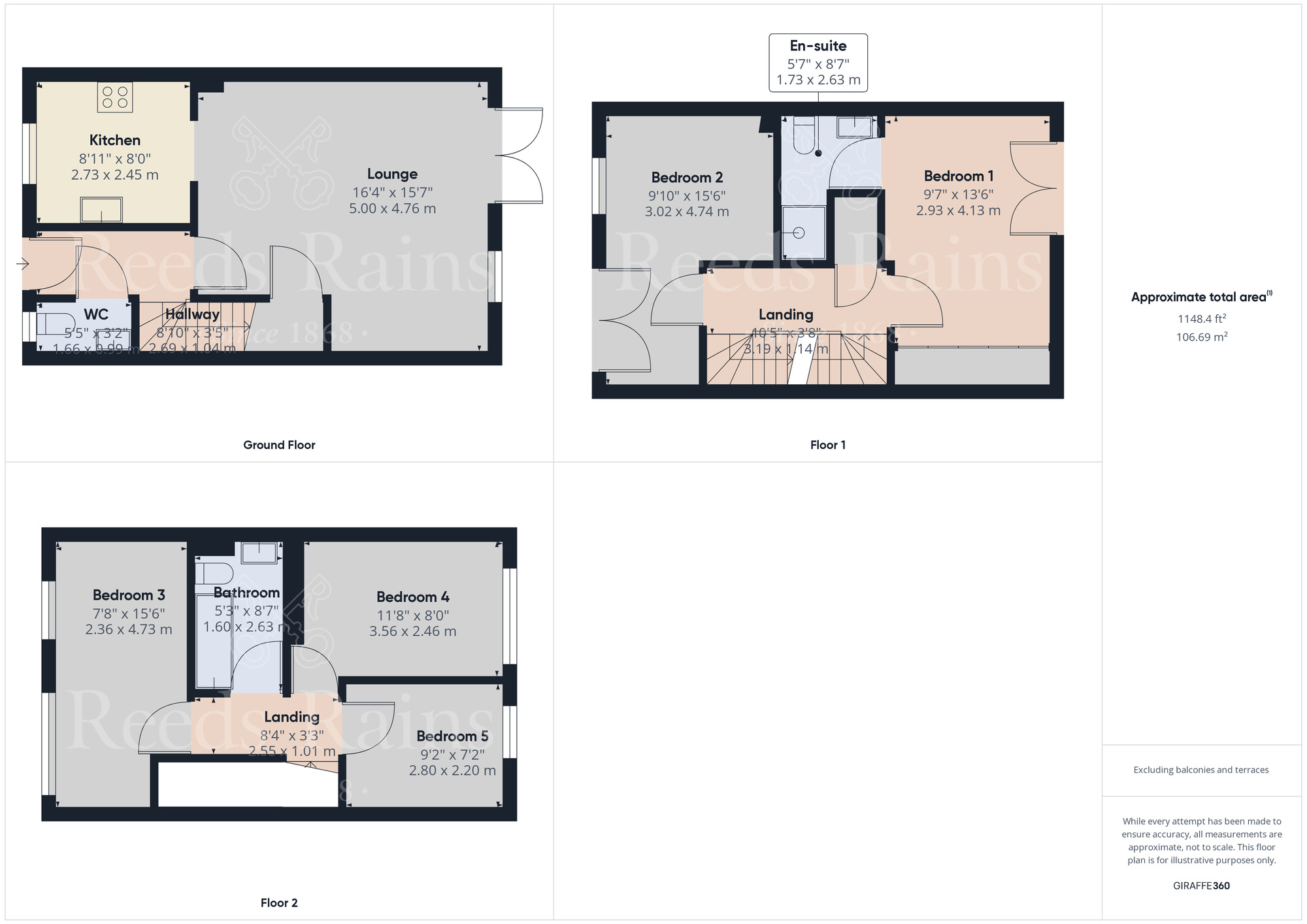 Floorplan of 5 bedroom Mid Terrace House for sale, Waylen Gardens, Dartford, Kent, DA1