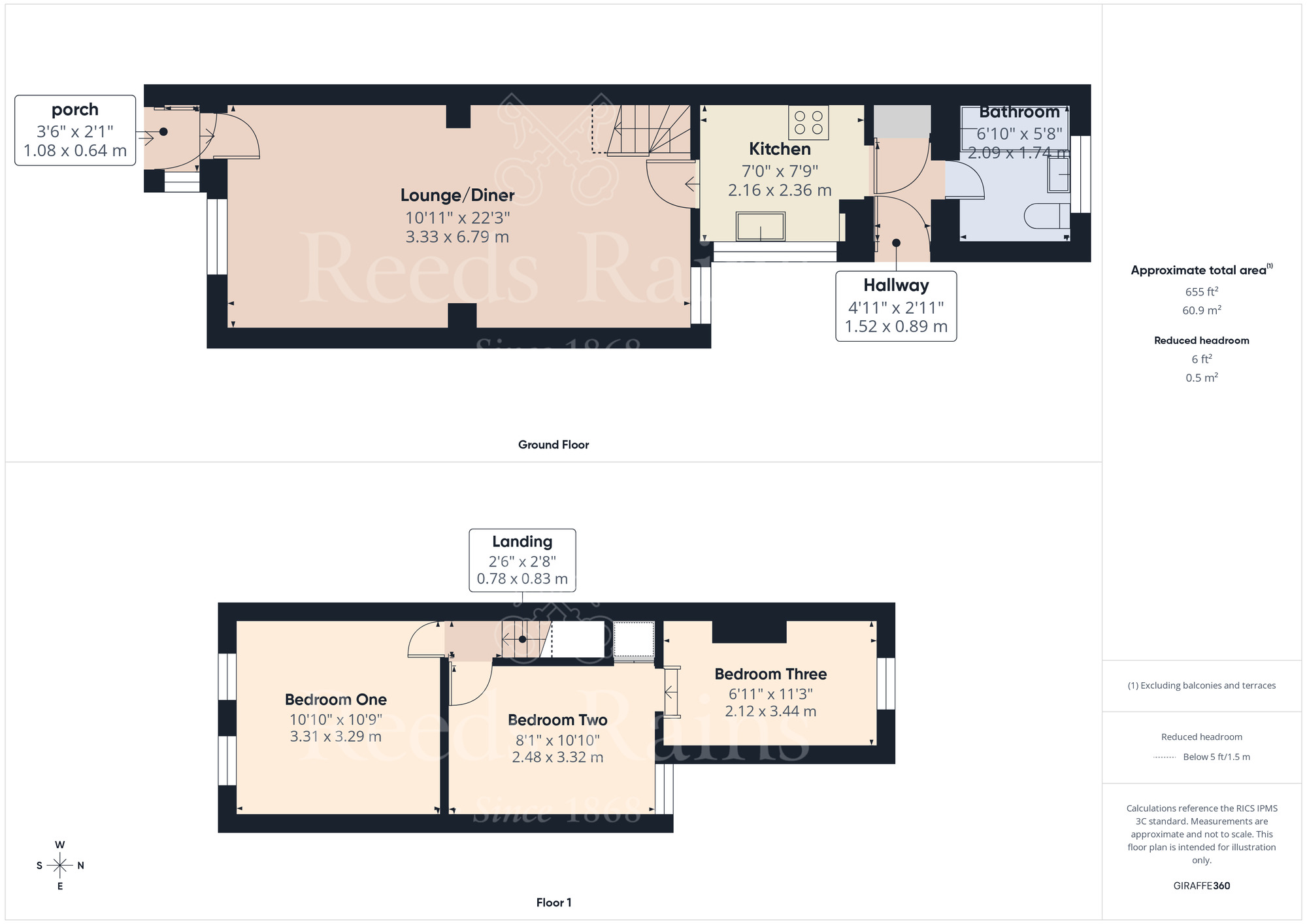 Floorplan of 3 bedroom Mid Terrace House for sale, Carlisle Road, Dartford, Kent, DA1