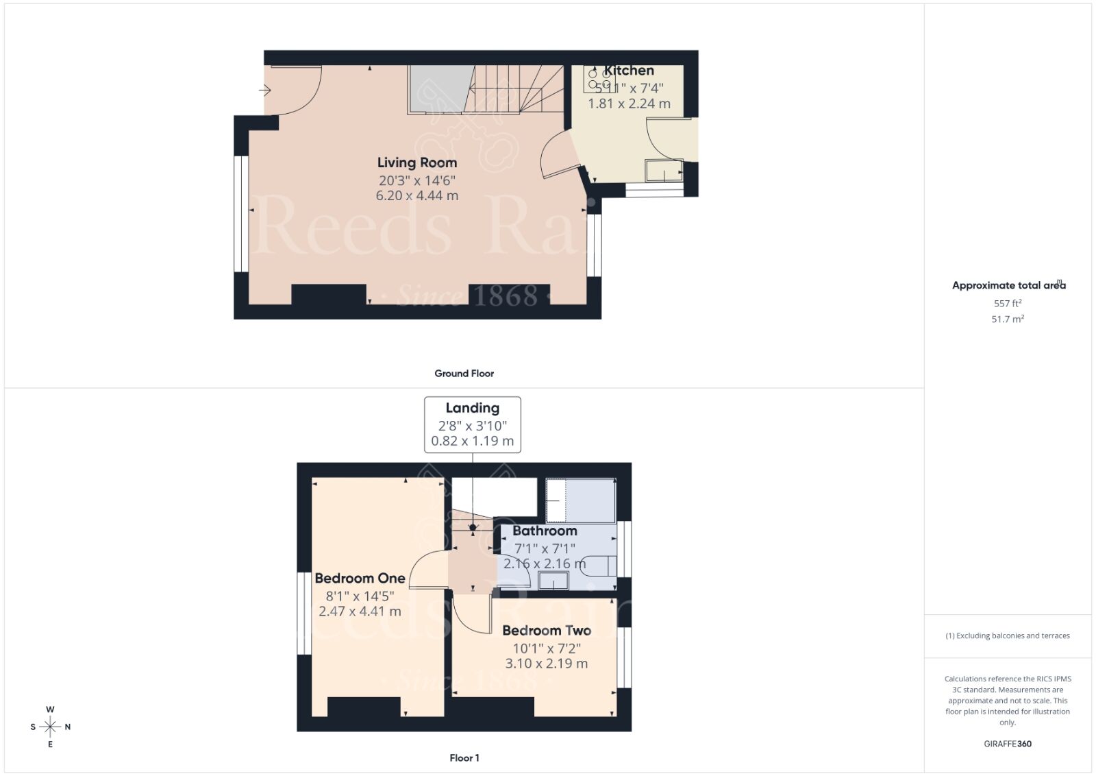 Floorplan of 2 bedroom Mid Terrace House for sale, Barham Road, Dartford, Kent, DA1