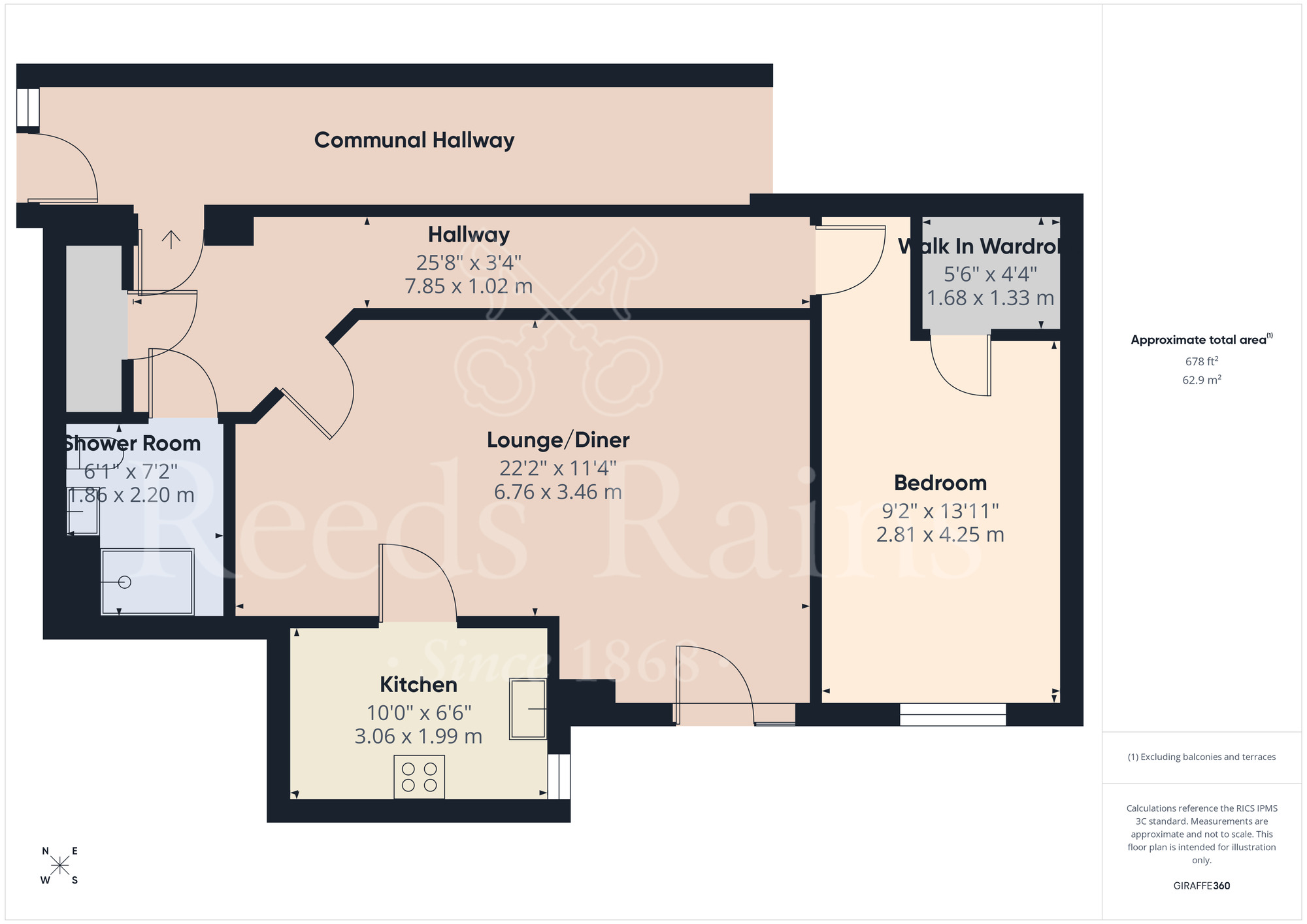 Floorplan of 1 bedroom Flat for sale, King Edward Avenue, Dartford, Kent, DA1