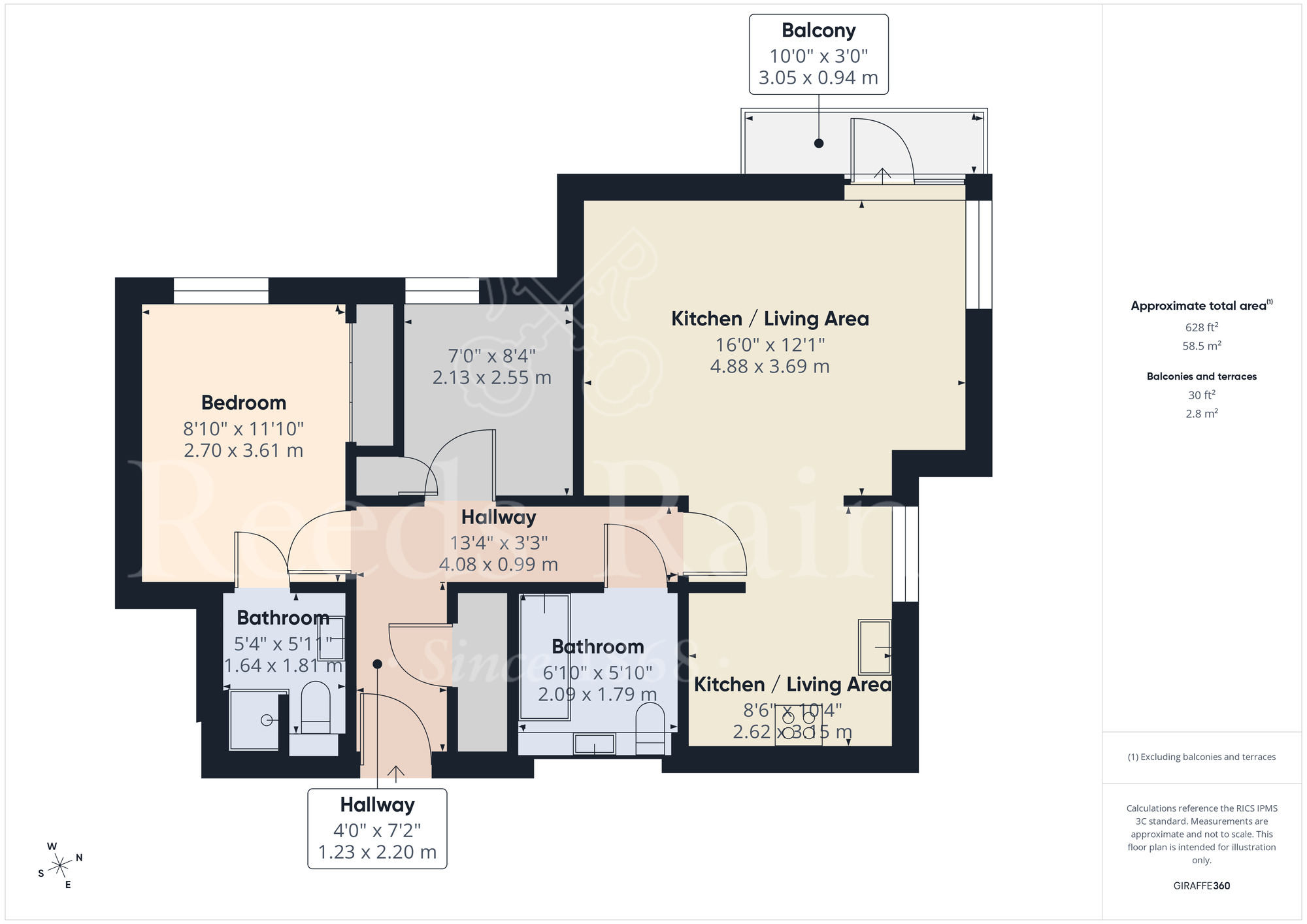 Floorplan of 2 bedroom Flat for sale, Evelyn Walk, Greenhithe, Kent, DA9