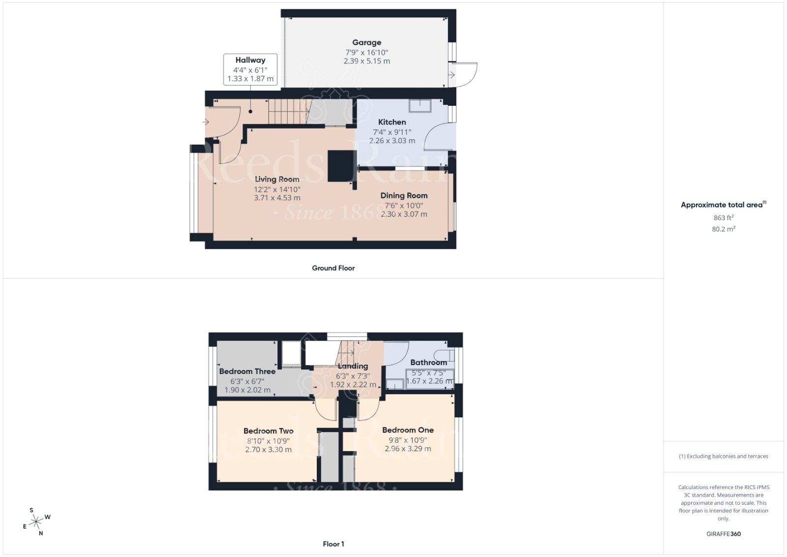 Floorplan of 3 bedroom Link Detached House for sale, The Marlowes, Dartford, DA1