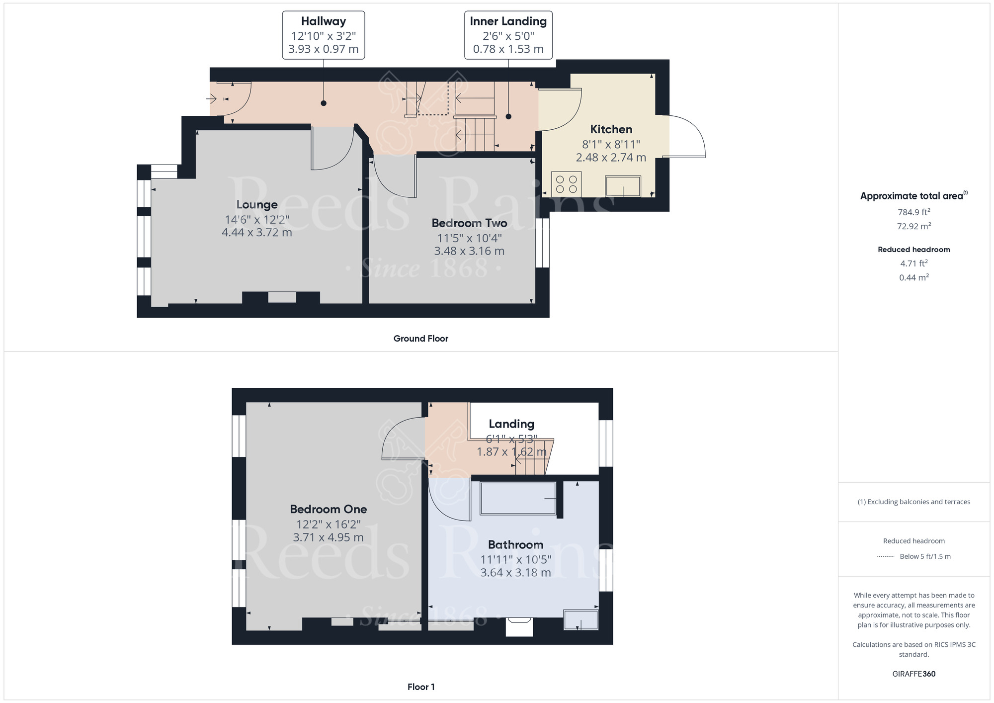 Floorplan of 2 bedroom Mid Terrace Flat to rent, Priory Hill, Dartford, Kent, DA1