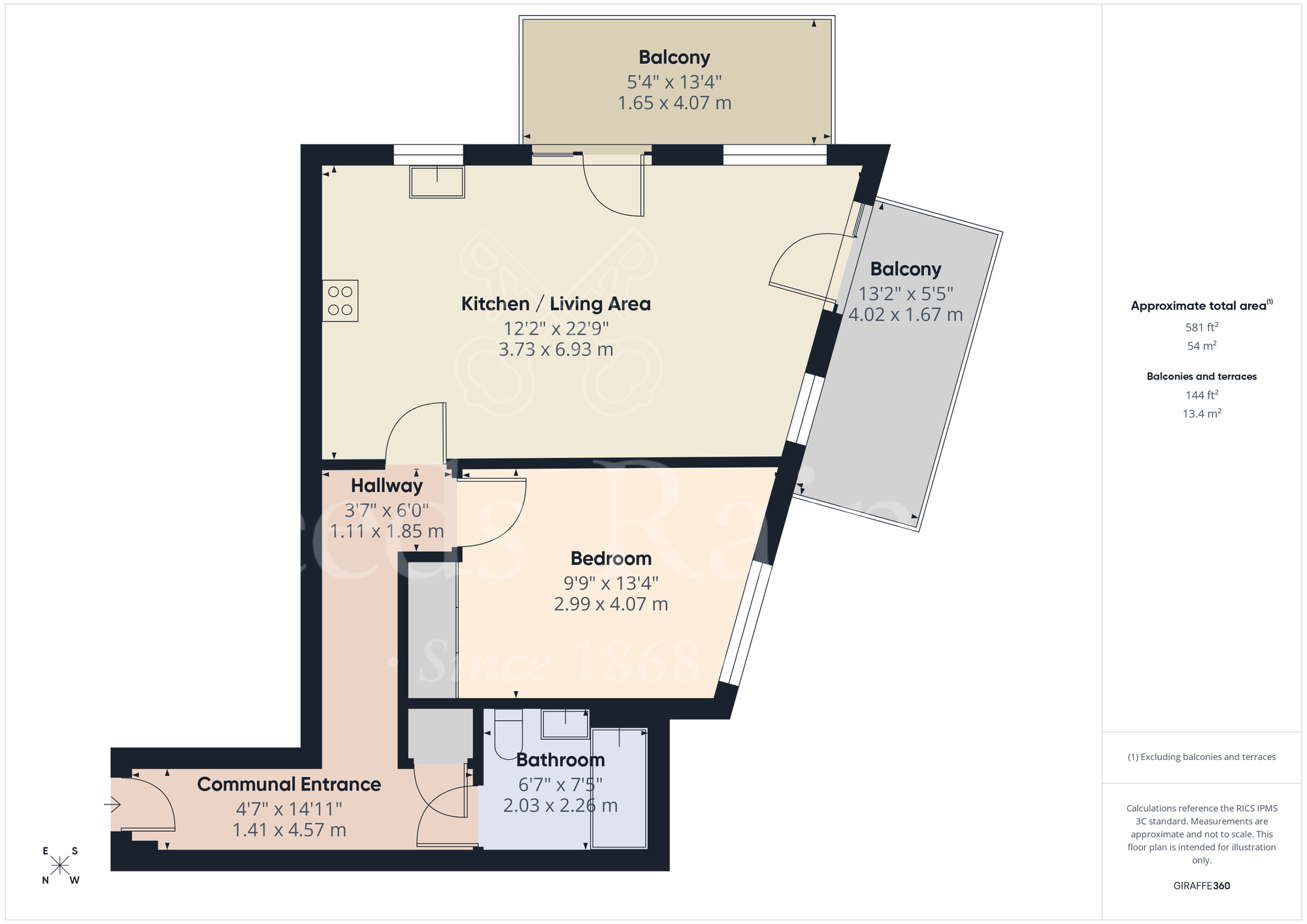 Floorplan of 1 bedroom Flat to rent, James Smith Court, Dartford, Kent, DA1