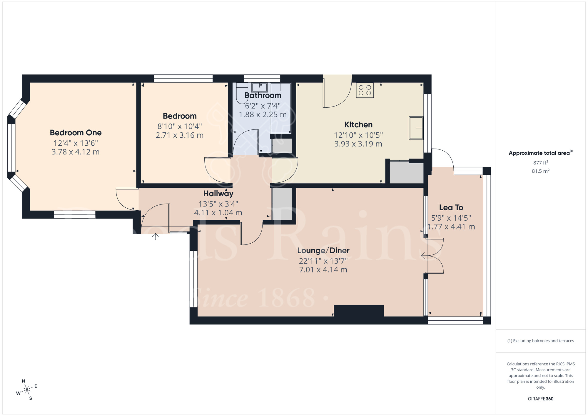 Floorplan of 2 bedroom Semi Detached Bungalow for sale, Wilmington Court Road, Dartford, Kent, DA2