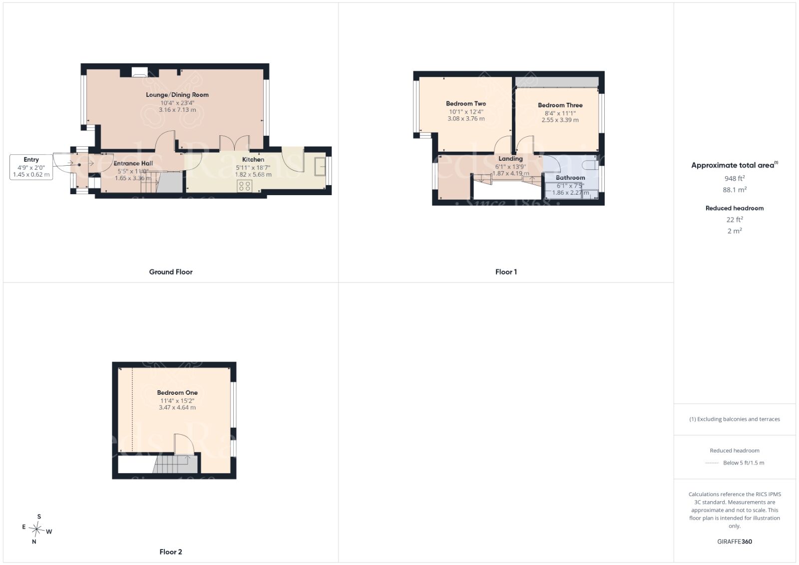 Floorplan of 3 bedroom Mid Terrace House for sale, Winifred Road, Dartford, Kent, DA1