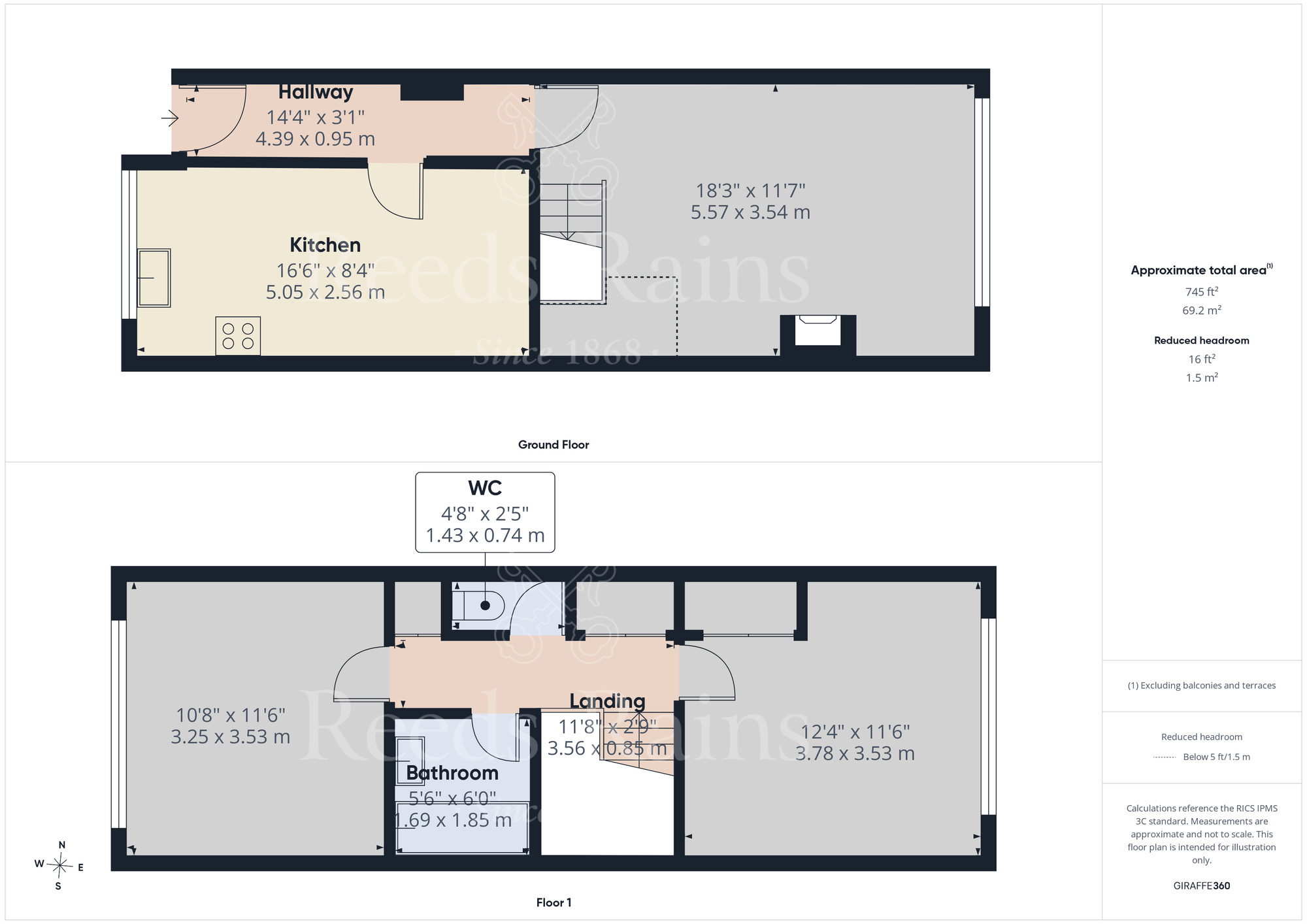 Floorplan of 2 bedroom Mid Terrace House to rent, Phoenix Place, Dartford, Kent, DA1