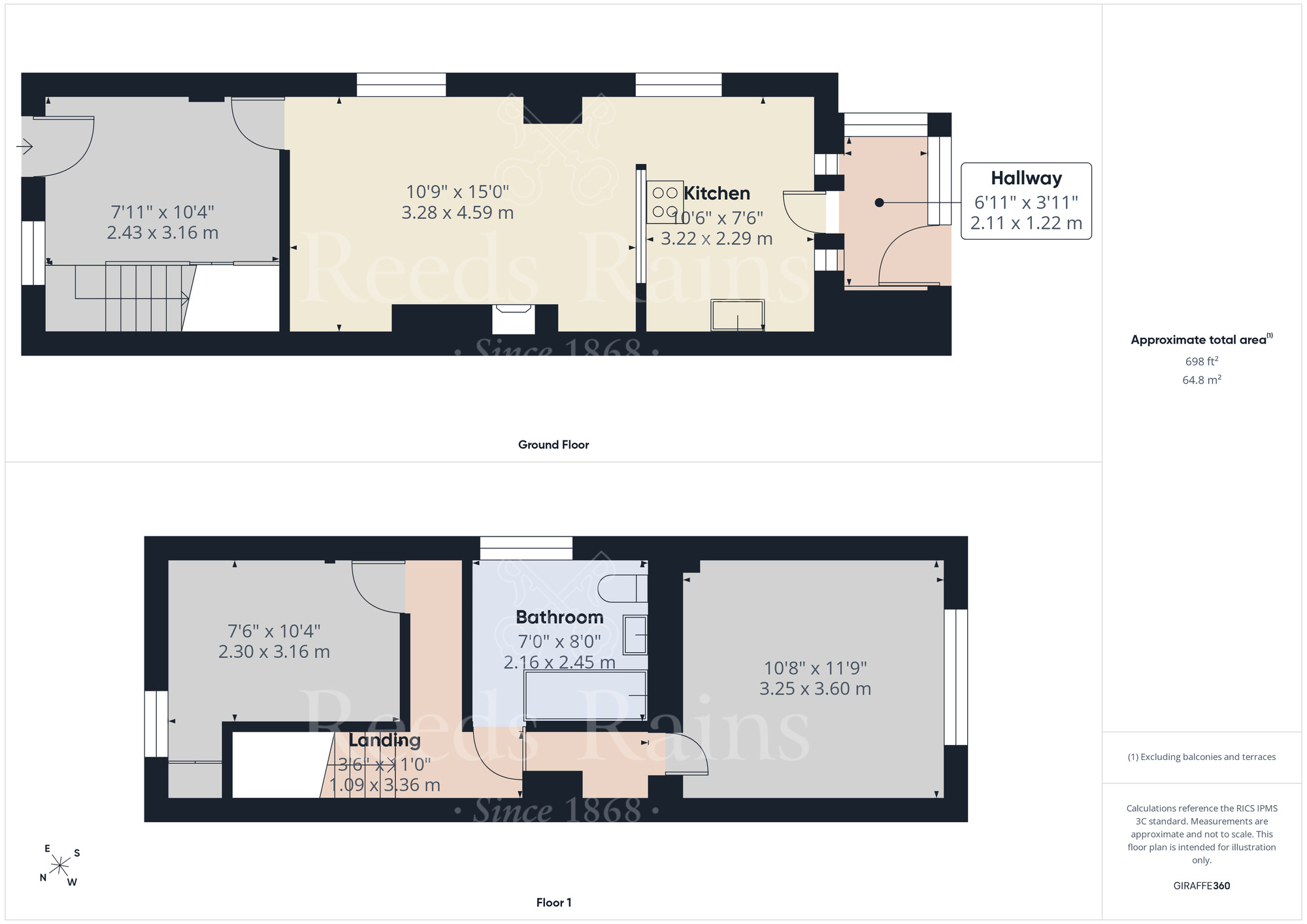 Floorplan of 2 bedroom End Terrace Property to rent, St. Margarets Road, South Darenth, Kent, DA4