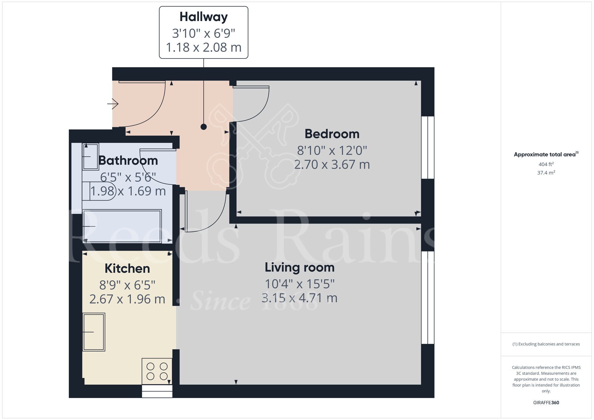 Floorplan of 1 bedroom Flat to rent, St. Edmunds Road, Dartford, Kent, DA1