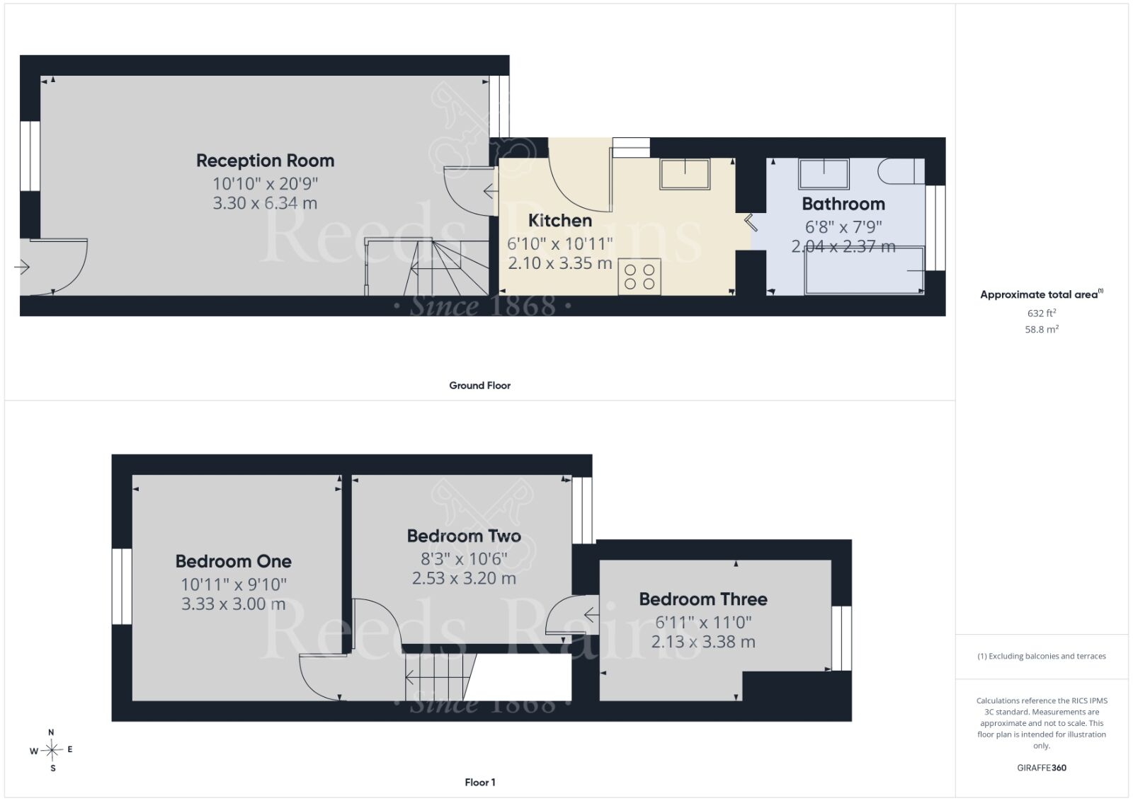 Floorplan of 3 bedroom Mid Terrace House for sale, Thirza Road, Dartford, Kent, DA1