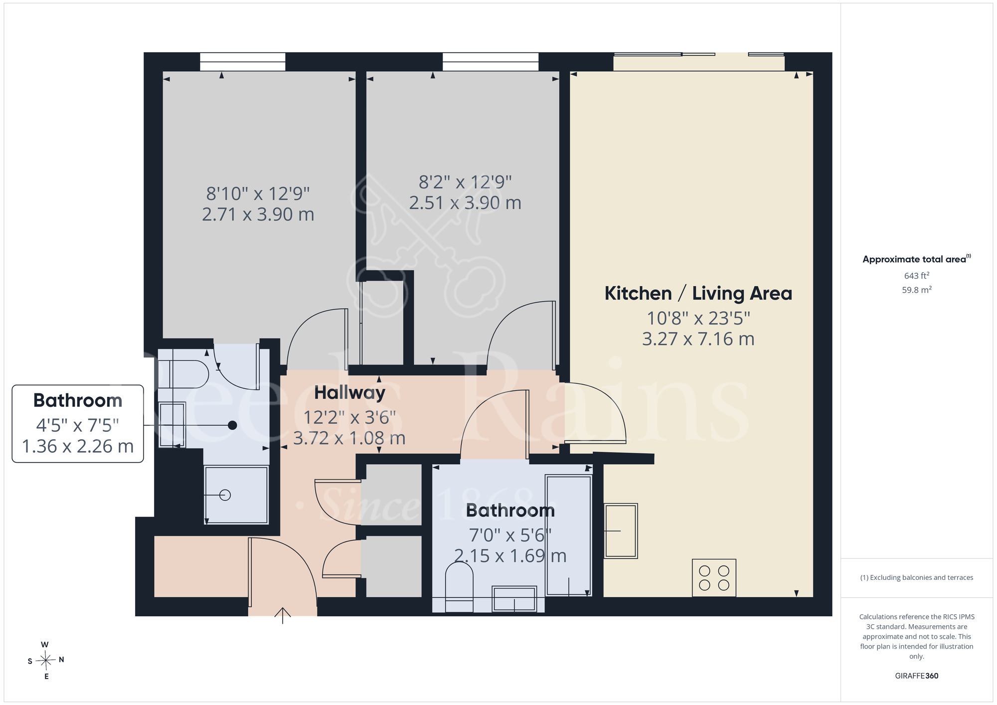 Floorplan of 2 bedroom Flat to rent, Little Brights Road, Belvedere, DA17