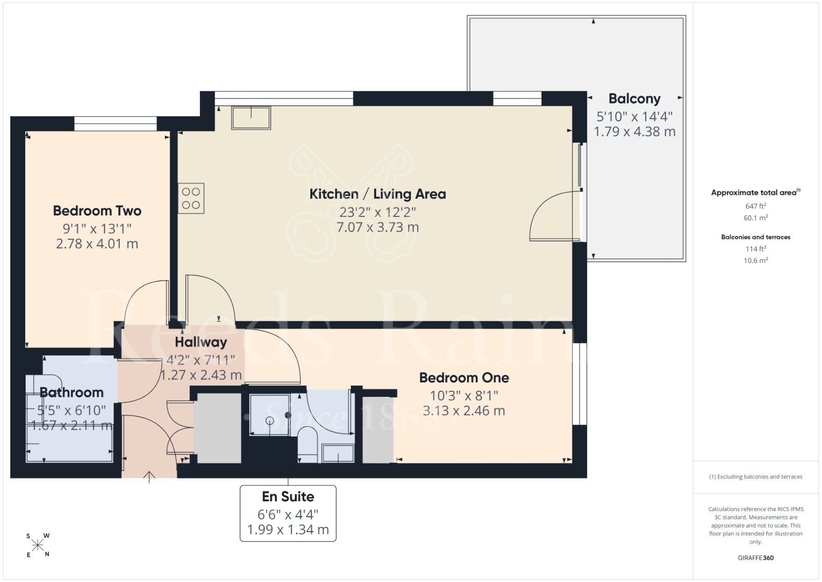 Floorplan of 2 bedroom Flat for sale, Hyde Grove, Dartford, Kent, DA1