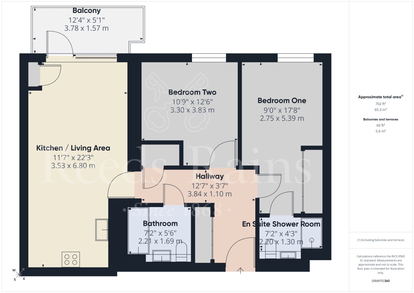 Floorplan of 2 bedroom Flat for sale, Liberty Court, Stone, Kent, DA2