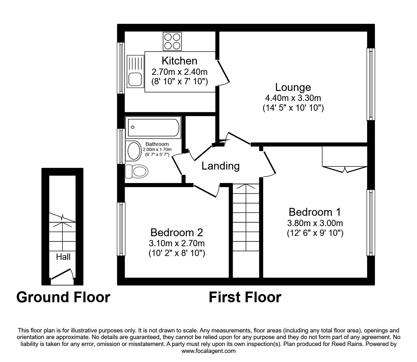 Floorplan of 2 bedroom  Flat to rent, Hamsterley Crescent, Durham, DH1
