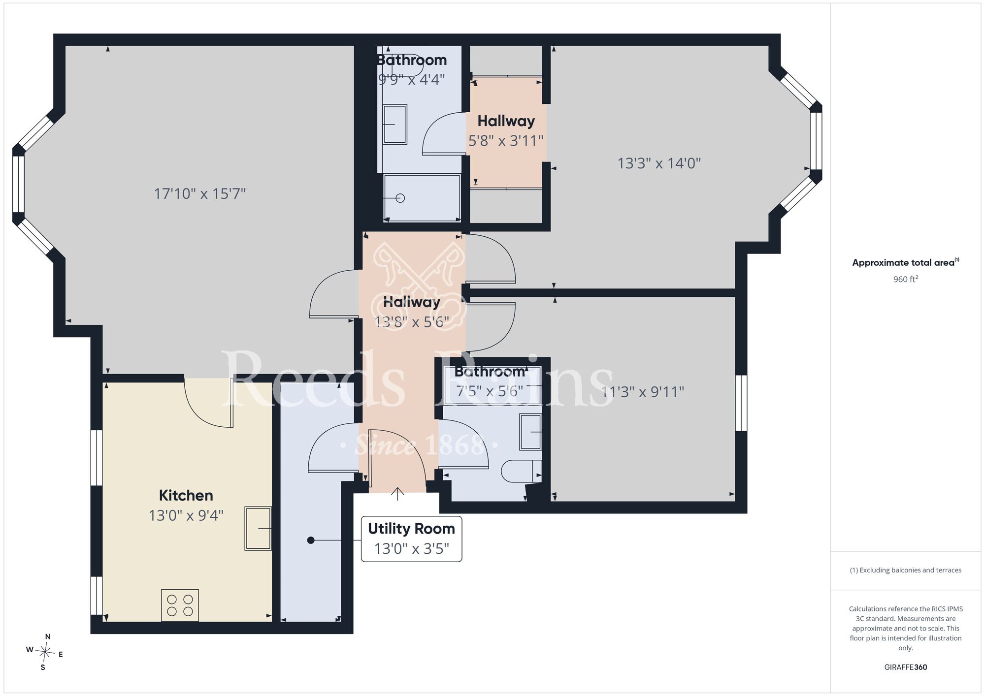 Floorplan of 2 bedroom Flat to rent, Herons Court, Durham, DH1