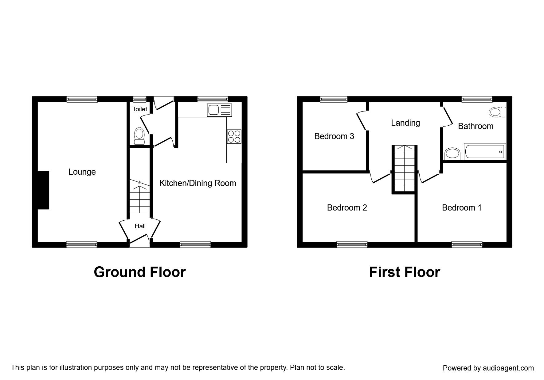 Floorplan of 3 bedroom Semi Detached House to rent, Maple Avenue, Durham, DH1