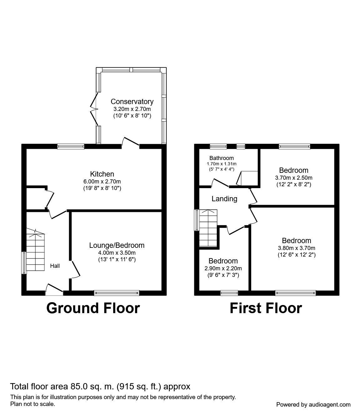 Floorplan of 4 bedroom Semi Detached House to rent, Wakenshaw Road, Durham, DH1