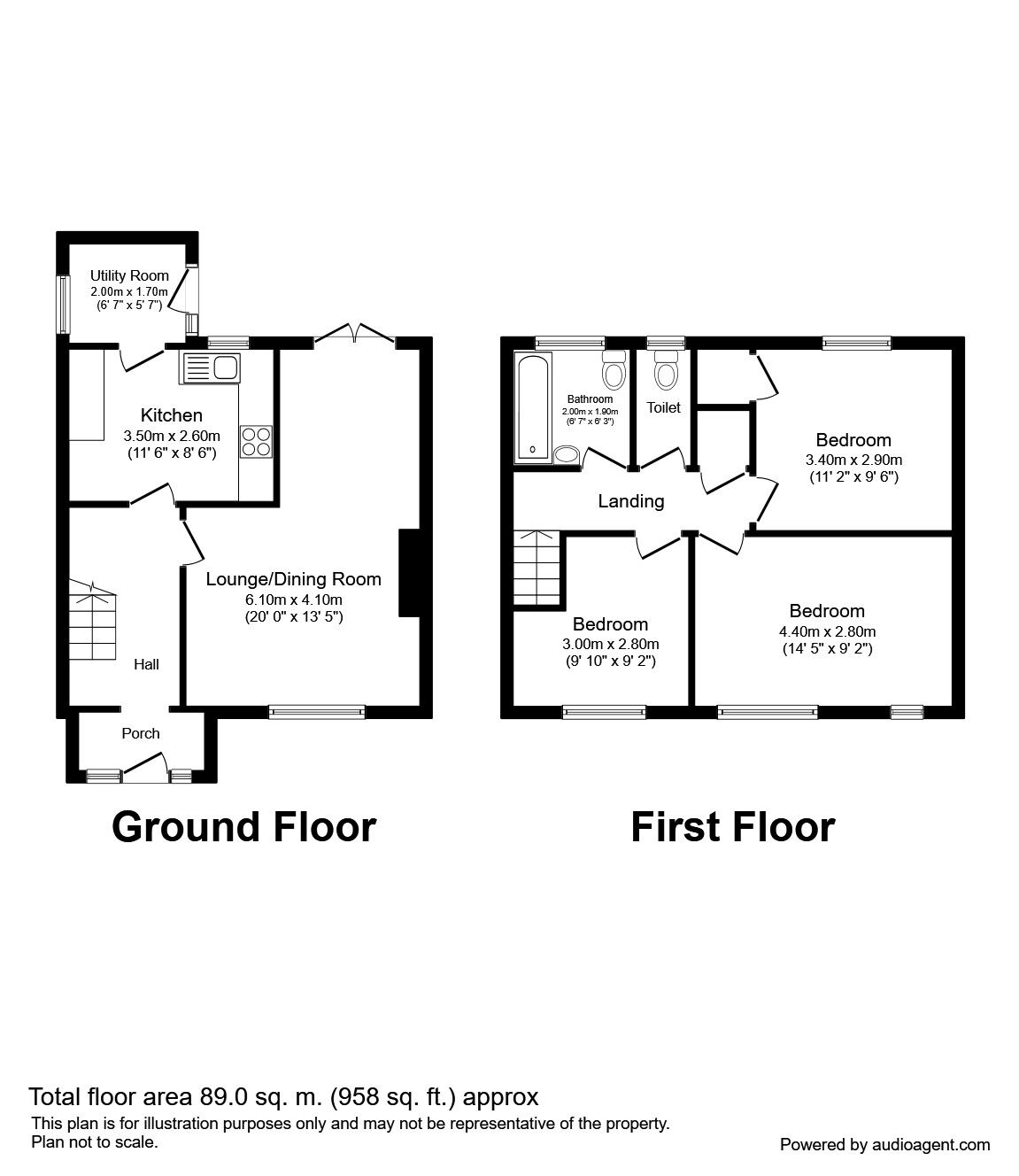 Floorplan of 3 bedroom Mid Terrace House to rent, Bradford Crescent, Durham, DH1