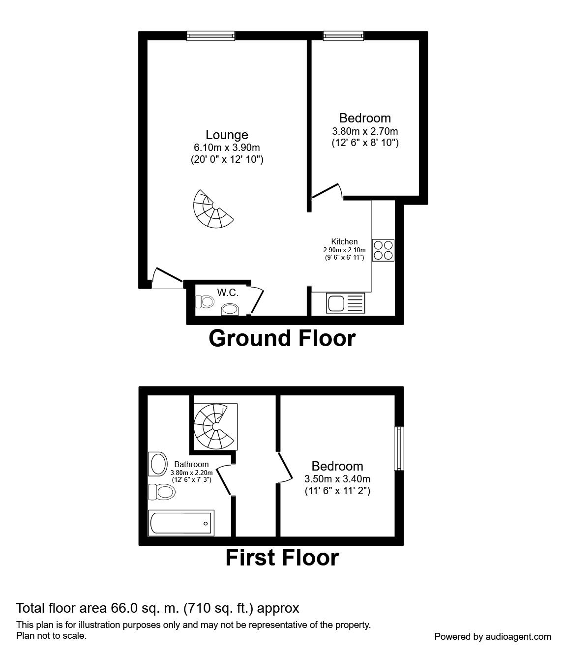 Floorplan of 2 bedroom  Flat to rent, New Elvet, Durham, DH1