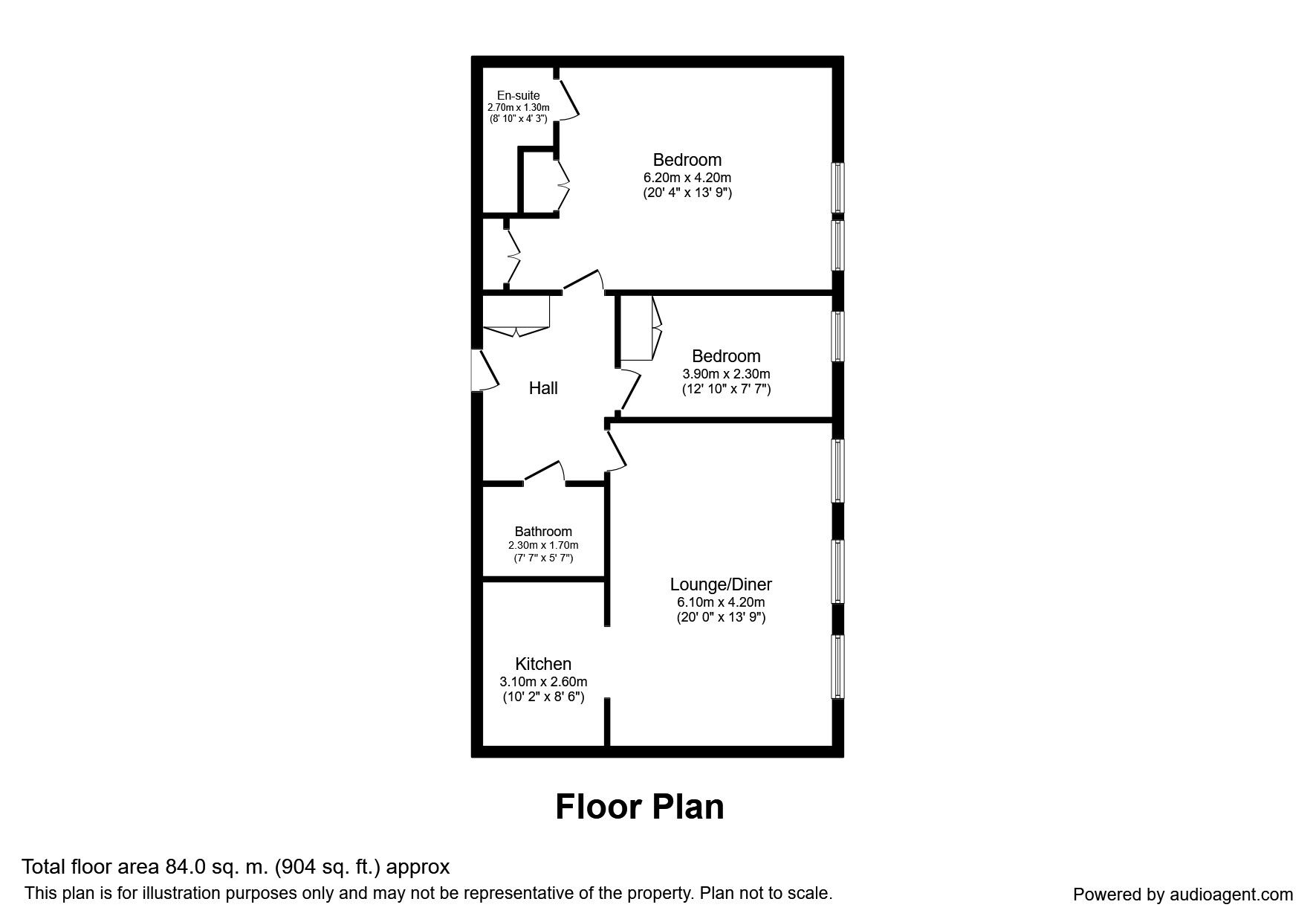 Floorplan of 2 bedroom  Flat to rent, New Elvet, Durham, DH1