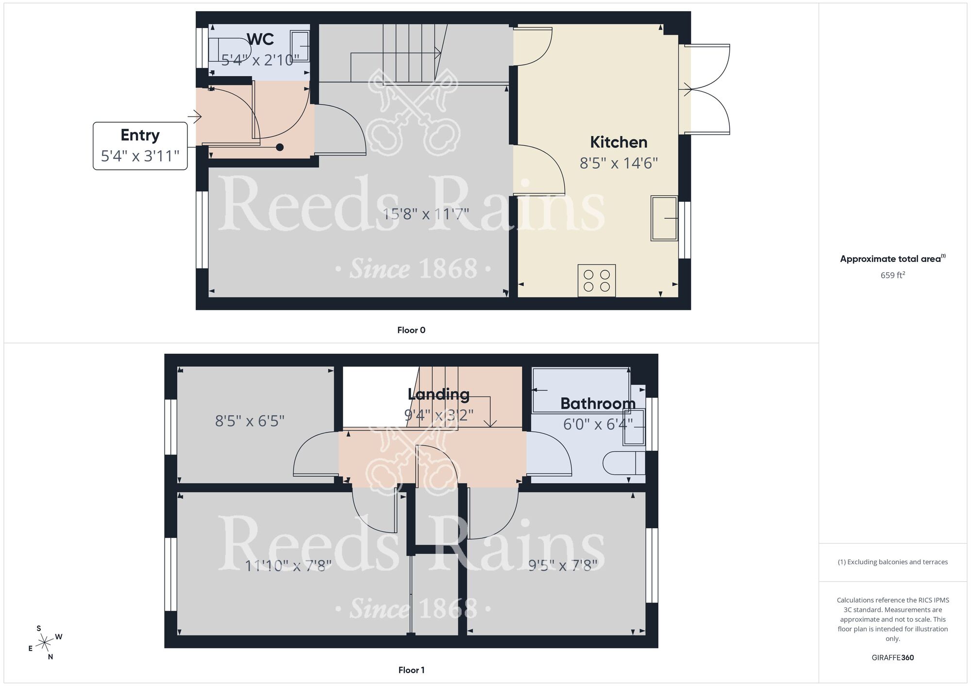 Floorplan of 2 bedroom Mid Terrace House to rent, Walker Street, Bowburn, Durham, DH6